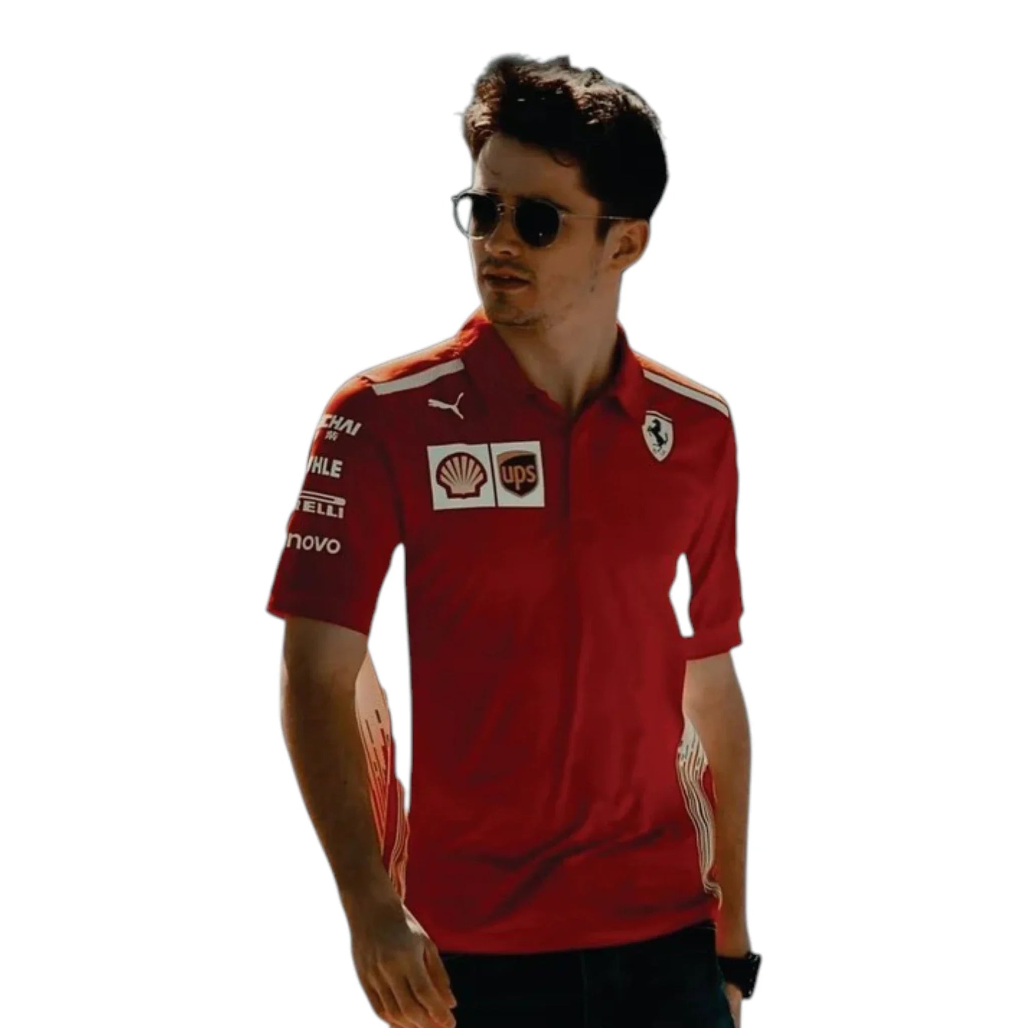 2021 Ferrari F1 Polo Shirt product view - Grand Flex Racewear