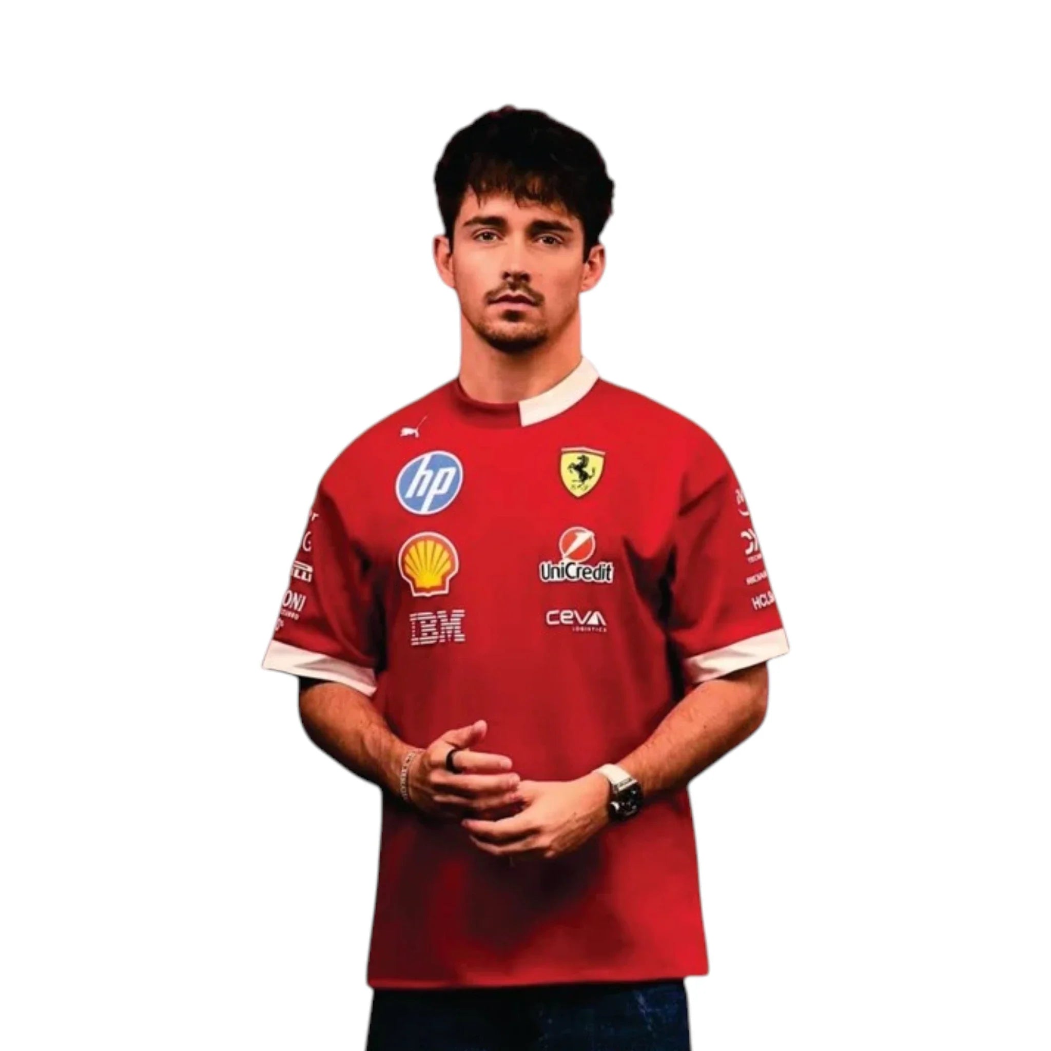 2025 Ferrari F1 Racing T-Shirt product view - Grand Flex Racewear