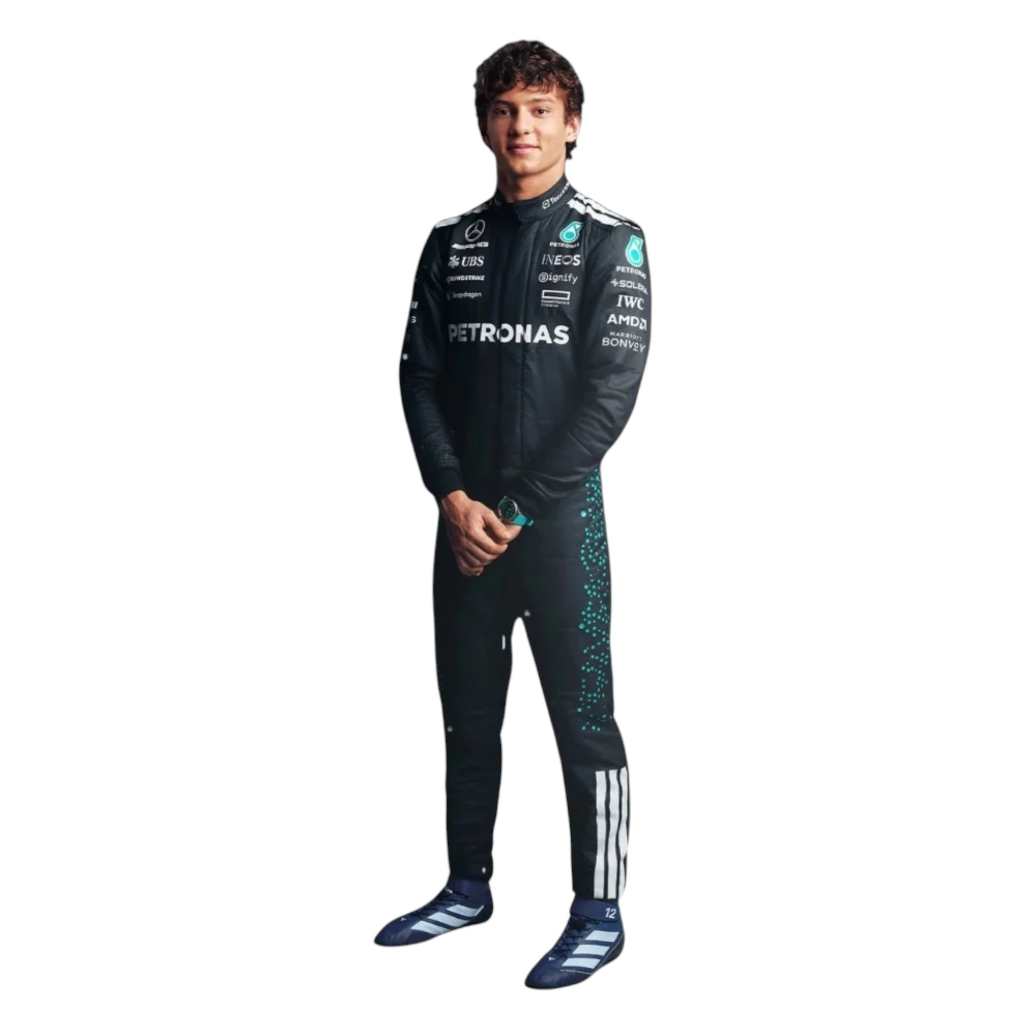 Andrea Kimi Antonelli 2025 Mercedes AMG Petronas F1 Race Suit detail view 2 - Grand Flex Racewear