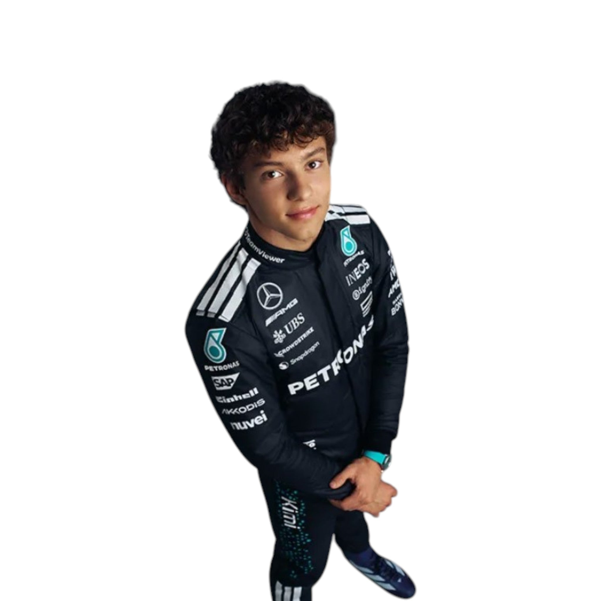 Andrea Kimi Antonelli 2025 Mercedes AMG Petronas F1 Race Suit detail view 3 - Grand Flex Racewear