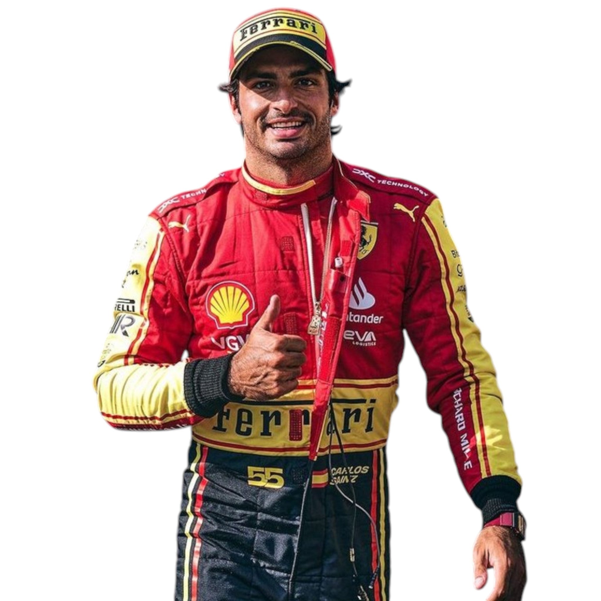 Carlos Sainz 2023 Ferrari Monza GP F1 Race Suit product view - Grand Flex Racewear