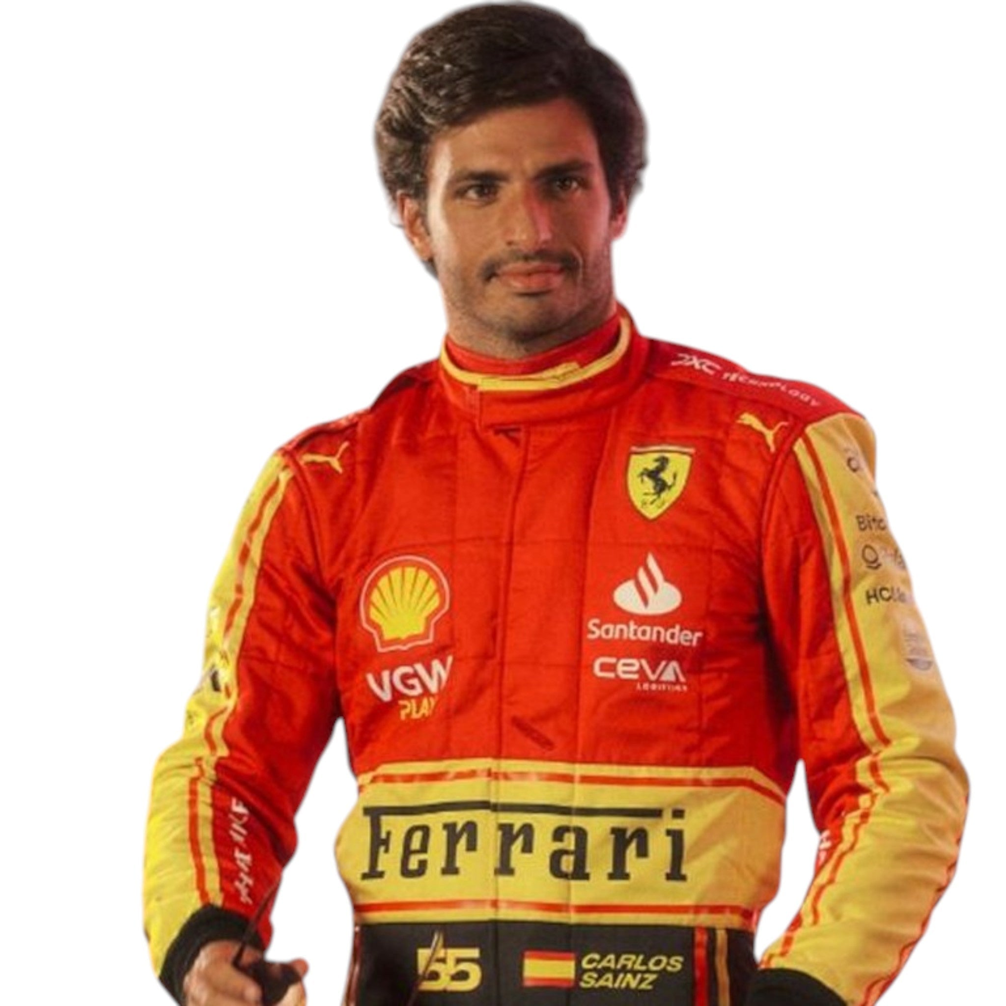 Carlos Sainz 2023 Ferrari Monza GP F1 Race Suit detail view 2 - Grand Flex Racewear