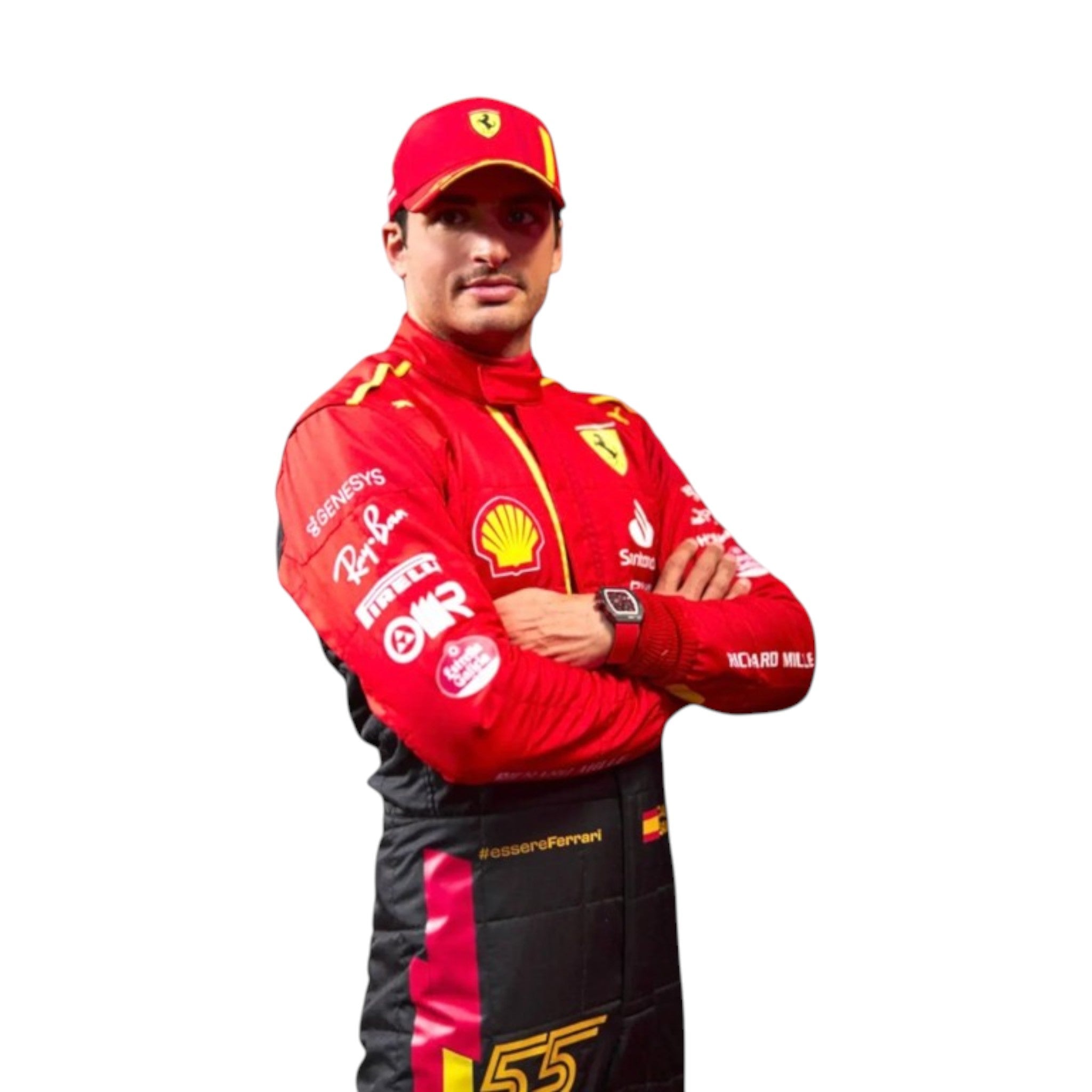 Carlos Sainz 2023 Ferrari Spain GP F1 Race Suit product view - Grand Flex Racewear