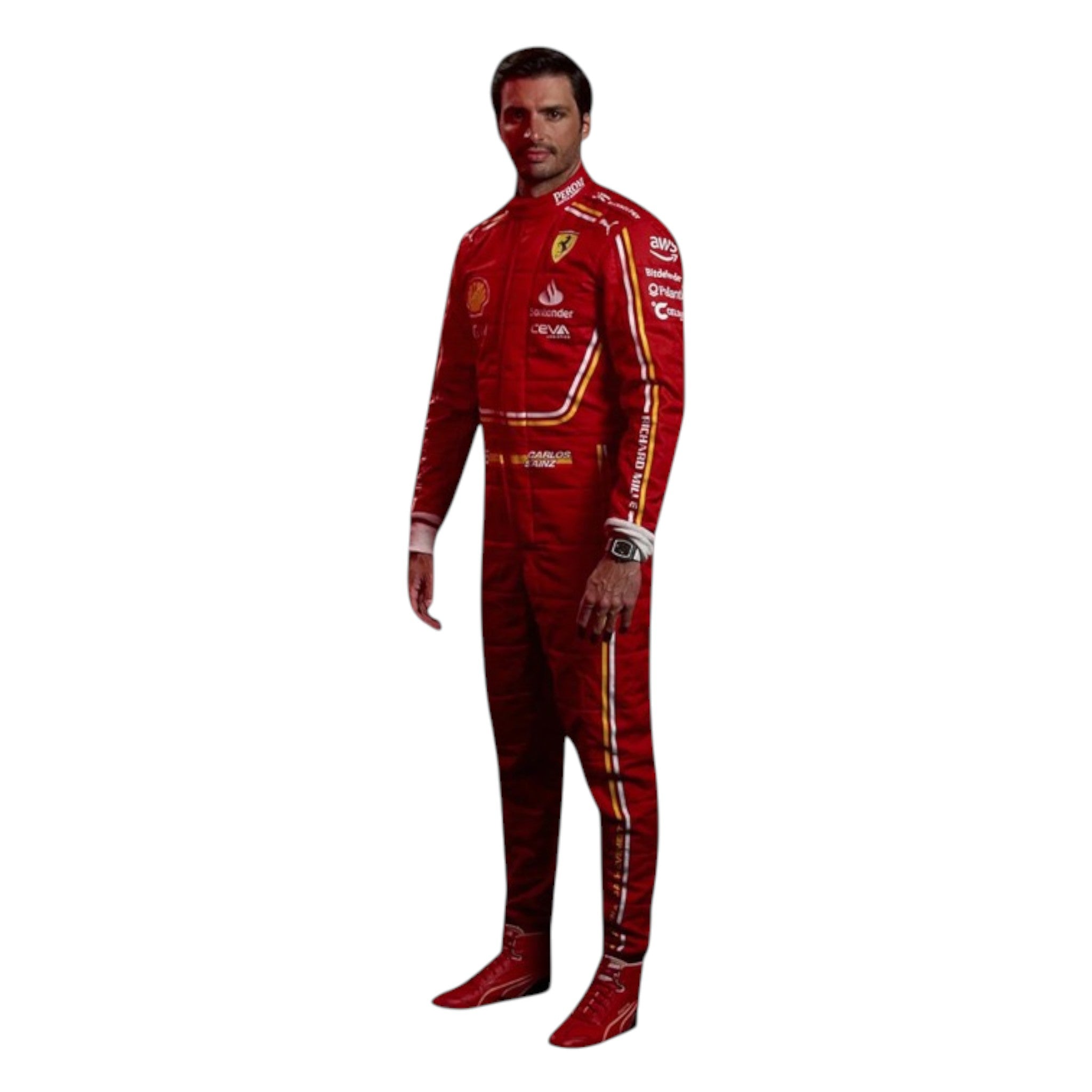 Carlos Sainz 2024 Ferrari F1 Race Suit detail view 3 - Grand Flex Racewear