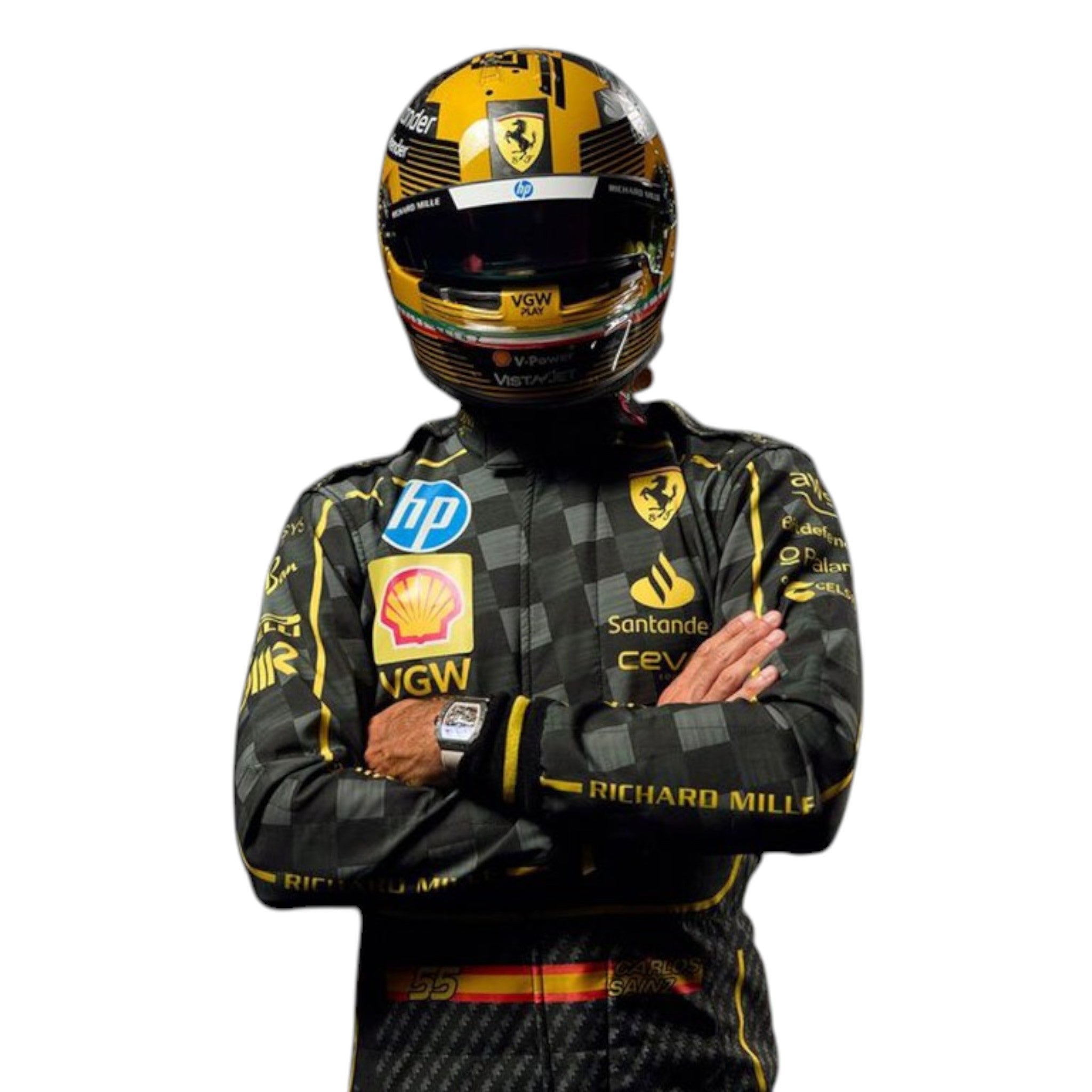 Carlos Sainz 2024 Ferrari Monza GP F1 Race Suit product view - Grand Flex Racewear