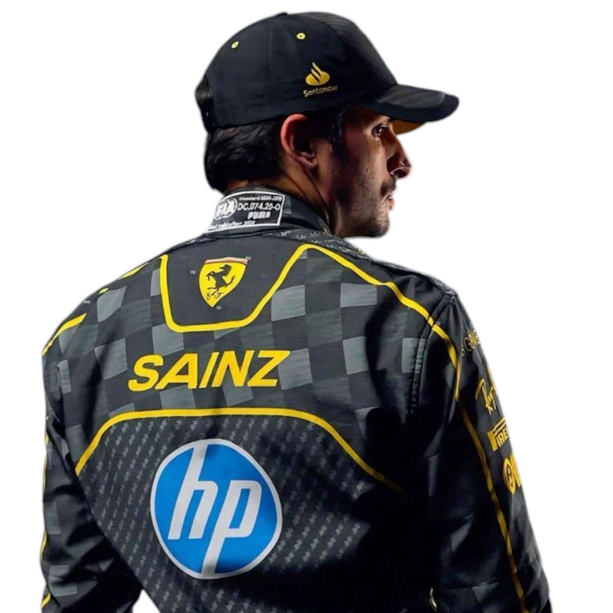 Carlos Sainz 2024 Ferrari Monza GP F1 Race Suit detail view 2 - Grand Flex Racewear