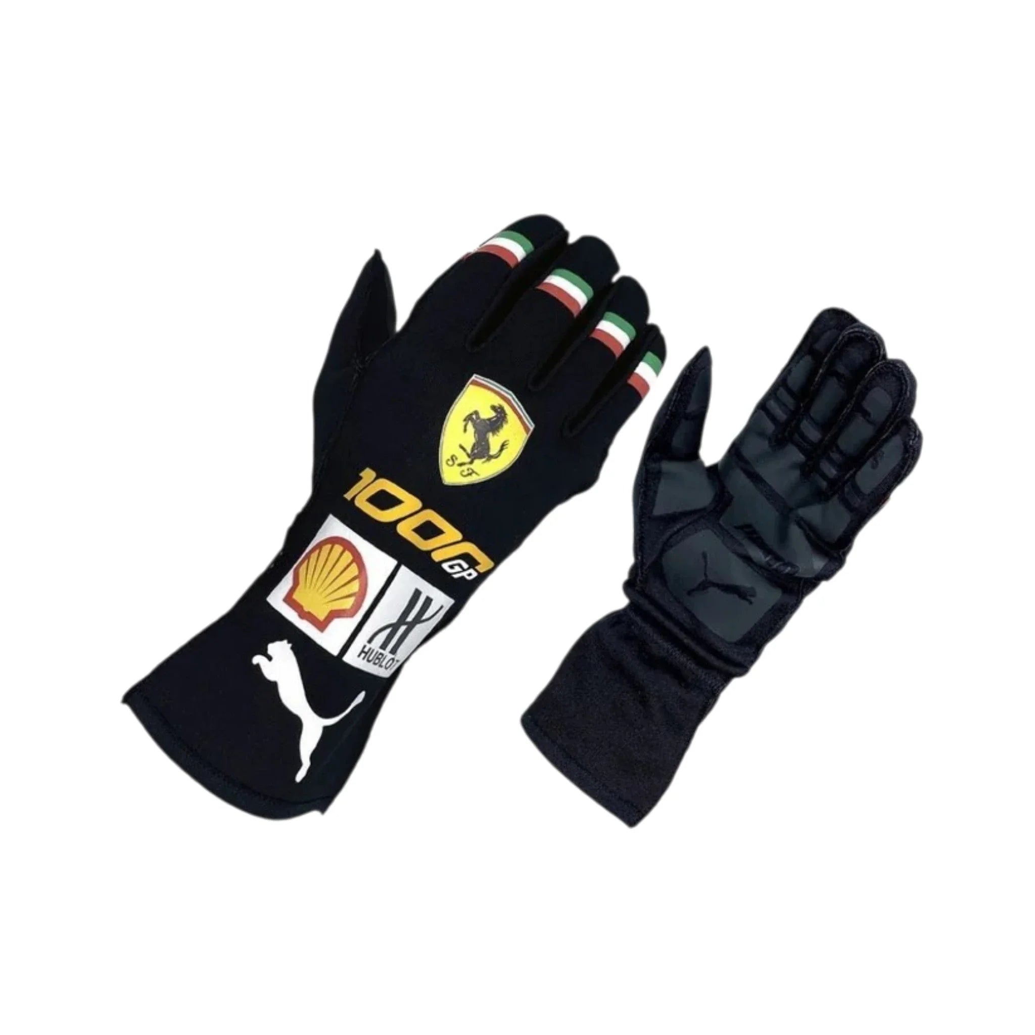 Charles Leclerc 2020 Ferrari 1000 GP F1 Racing Gloves product view - Grand Flex Racewear