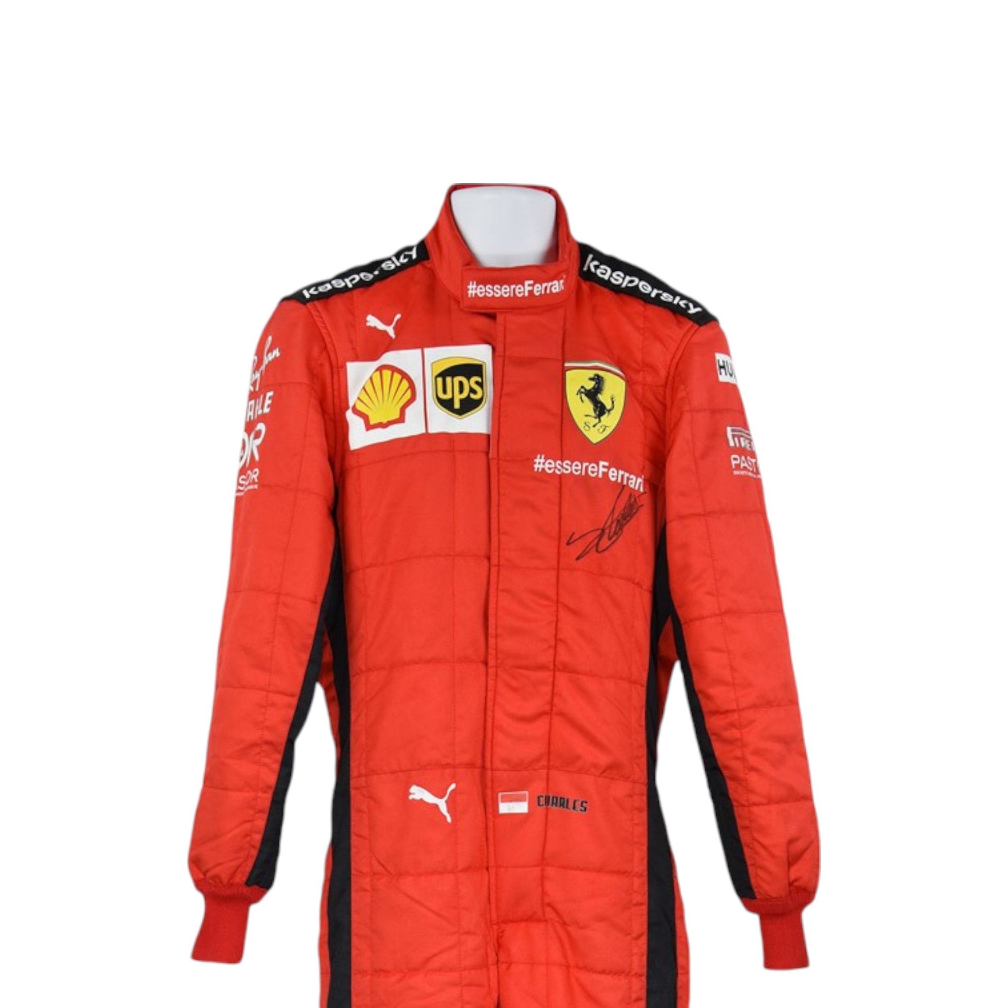 Charles Leclerc 2020 Ferrari F1 Race Suit detail view 4 - Grand Flex Racewear