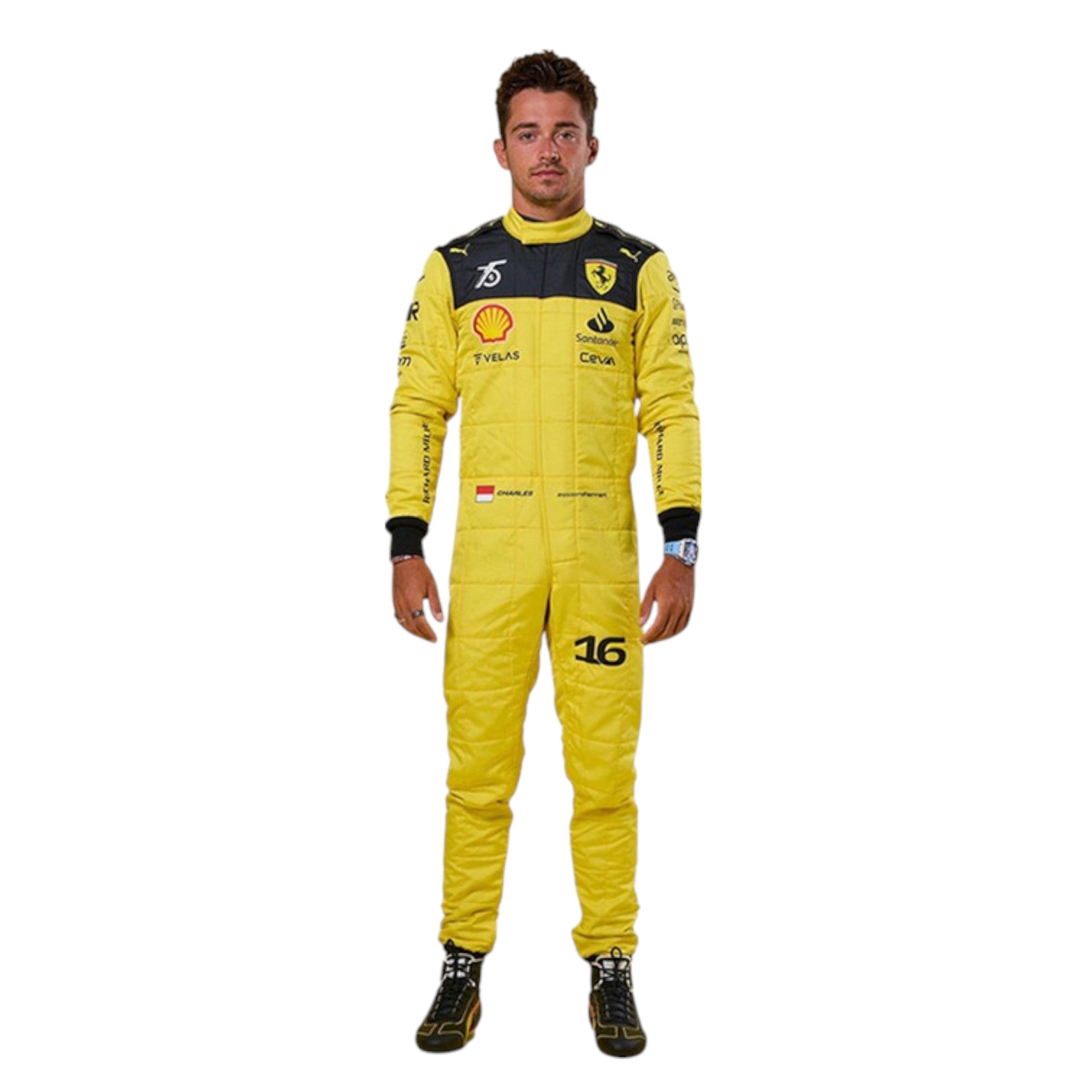 Charles Leclerc 2022 Ferrari 75th Anniversary Special Edition Suit detail view 2 - Grand Flex Racewear