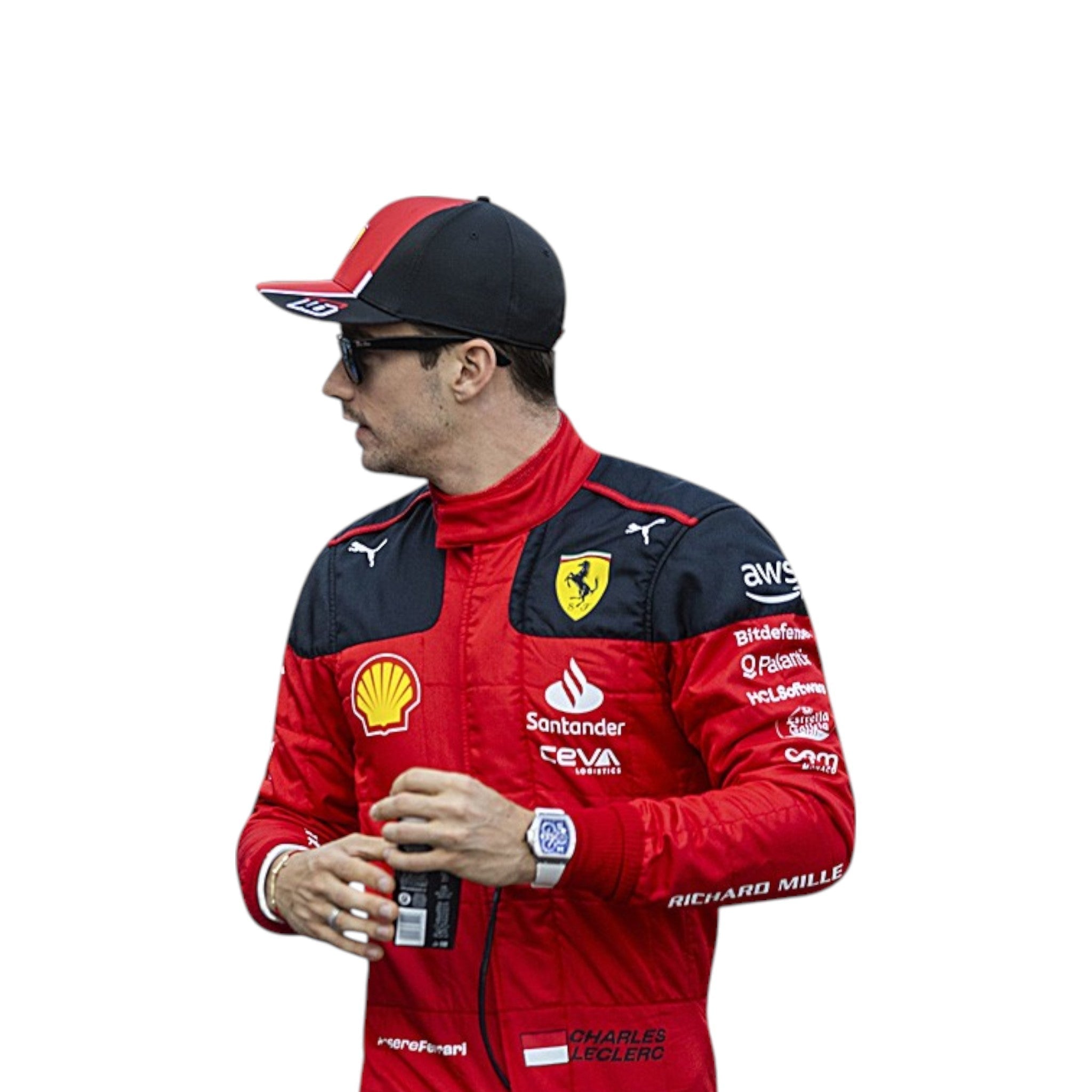 Charles Leclerc 2023 Ferrari F1 Race Suit product view - Grand Flex Racewear