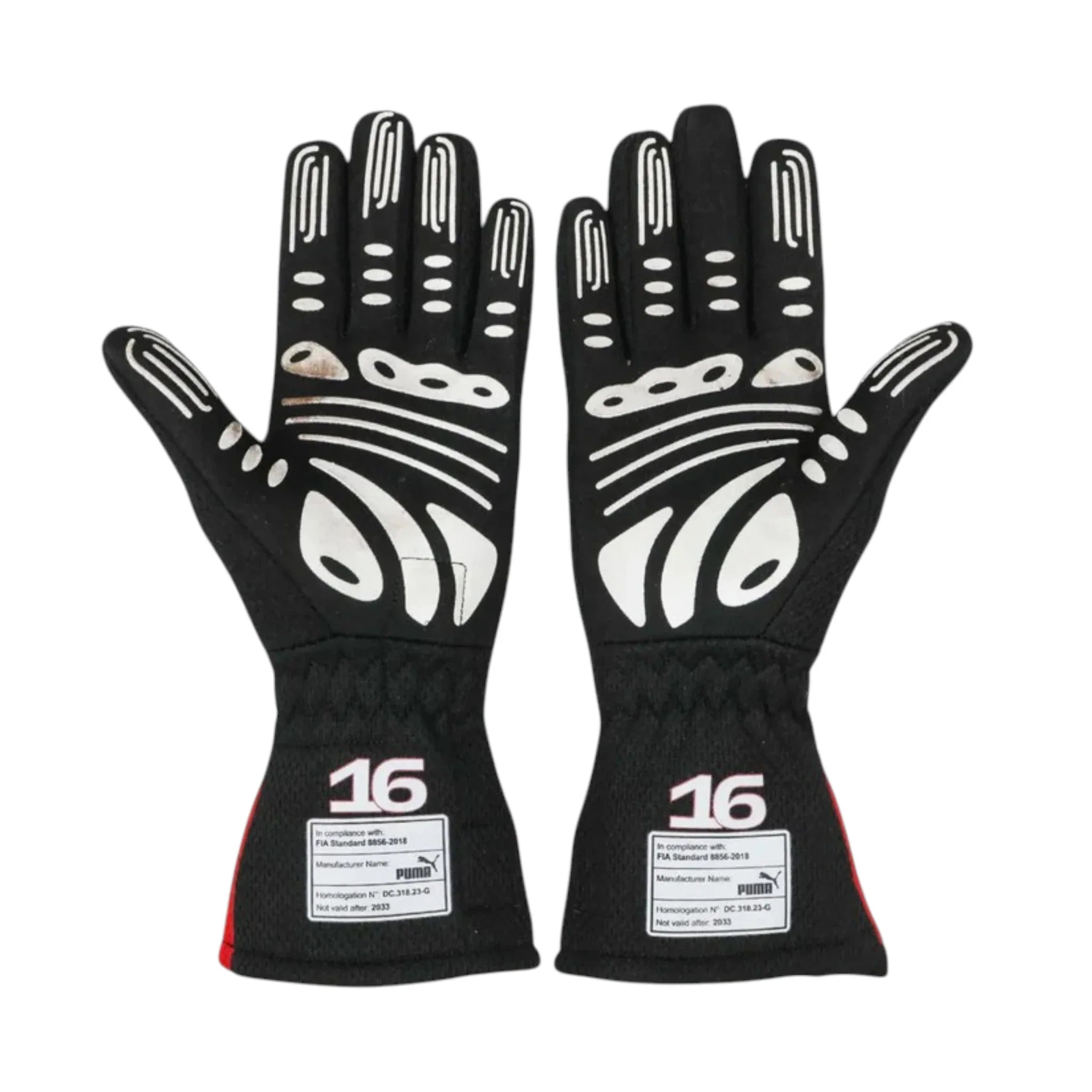 Charles Leclerc 2023 Ferrari F1 Racing Gloves detail view 2 - Grand Flex Racewear
