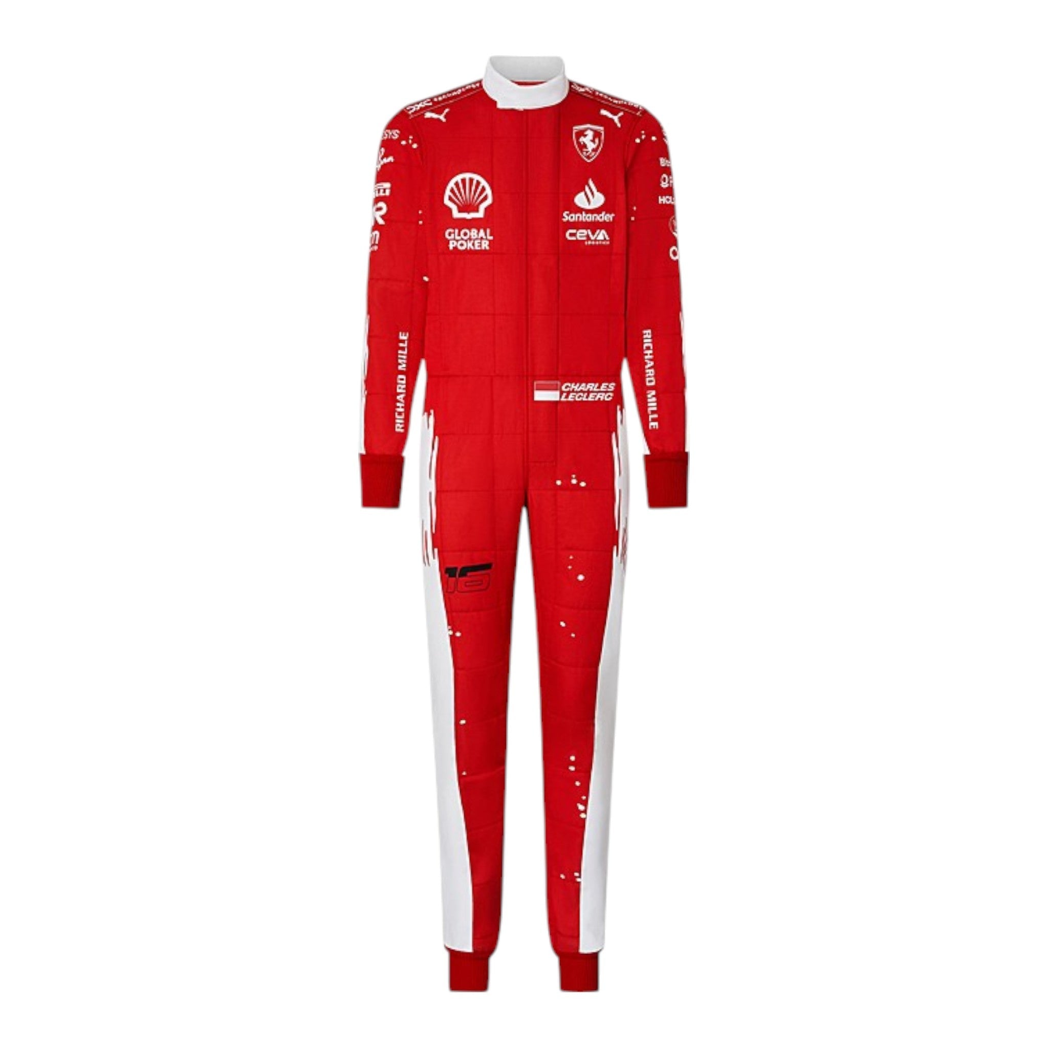 Charles Leclerc 2023 Ferrari (Las Vegas GP Special Edition) F1 Race Suit detail view 2 - Grand Flex Racewear