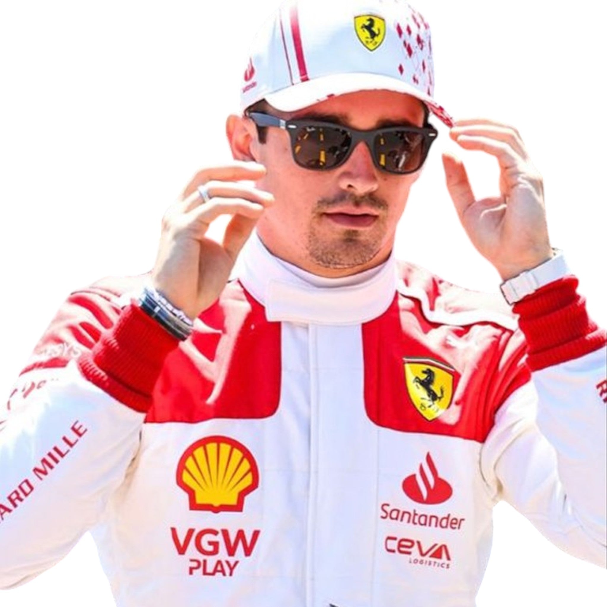Charles Leclerc 2023 Ferrari Monaco GP F1 Race Suit detail view 2 - Grand Flex Racewear