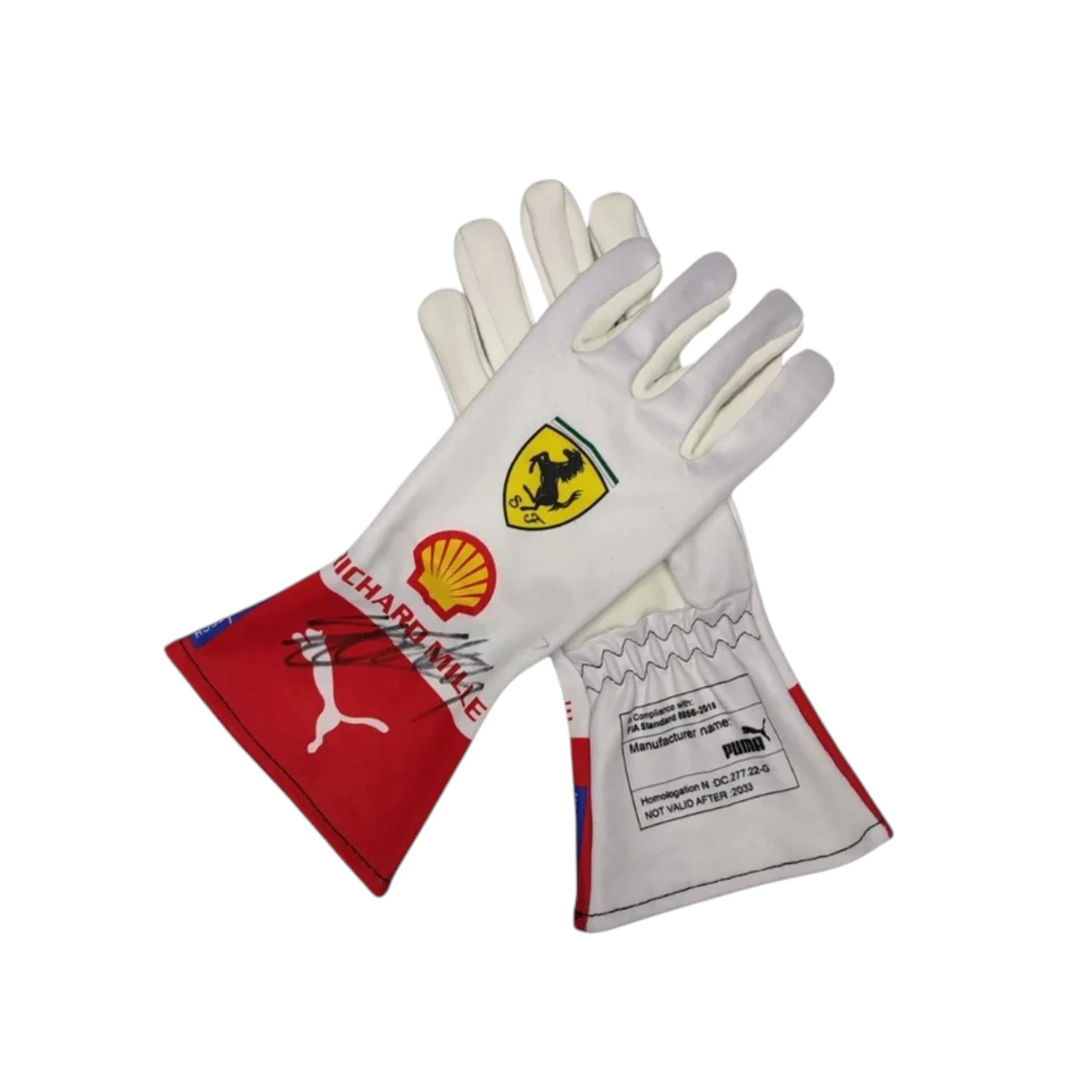 Charles Leclerc 2023 Ferrari Monaco GP F1 Racing Gloves detail view 2 - Grand Flex Racewear