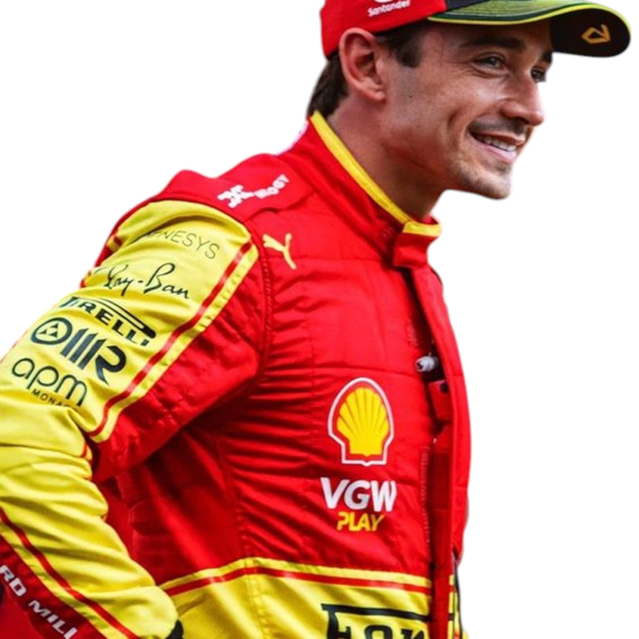 Charles Leclerc 2023 Ferrari Monza GP F1 Race Suit product view - Grand Flex Racewear
