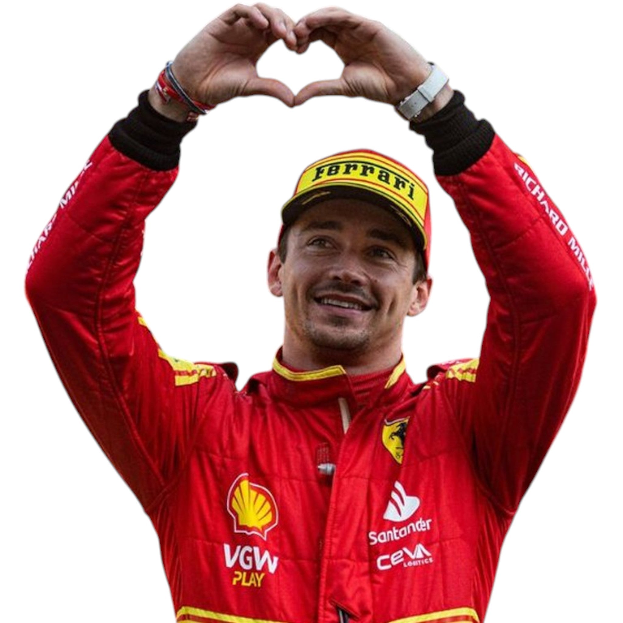 Charles Leclerc 2023 Ferrari Monza GP F1 Race Suit detail view 3 - Grand Flex Racewear