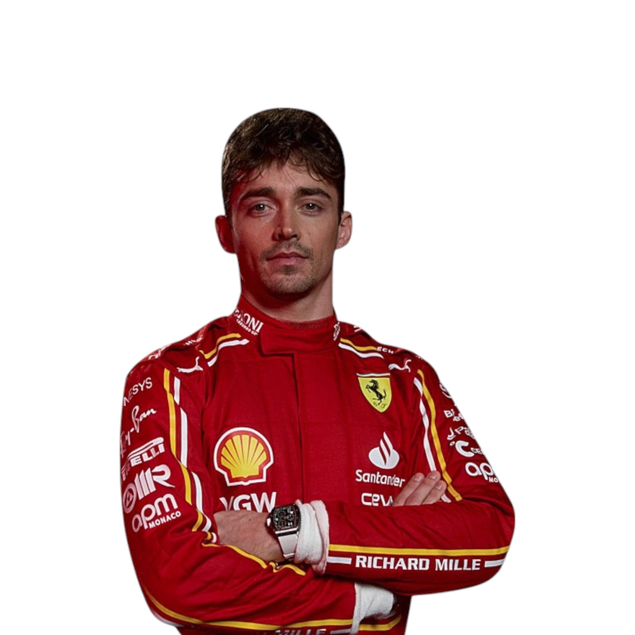 Charles Leclerc 2024 Ferrari F1 Race Suit product view - Grand Flex Racewear