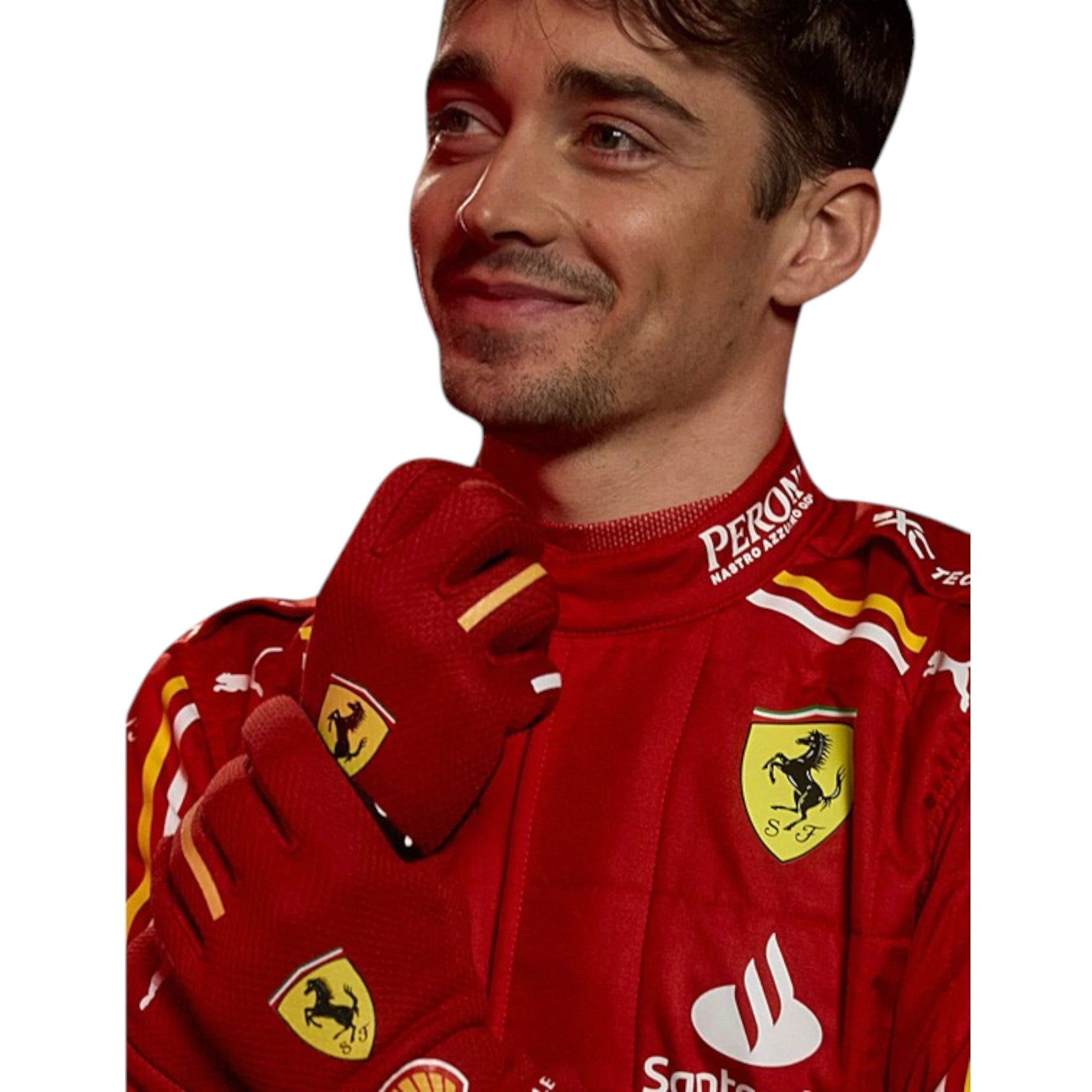 Charles Leclerc 2024 Ferrari F1 Race Suit detail view 2 - Grand Flex Racewear