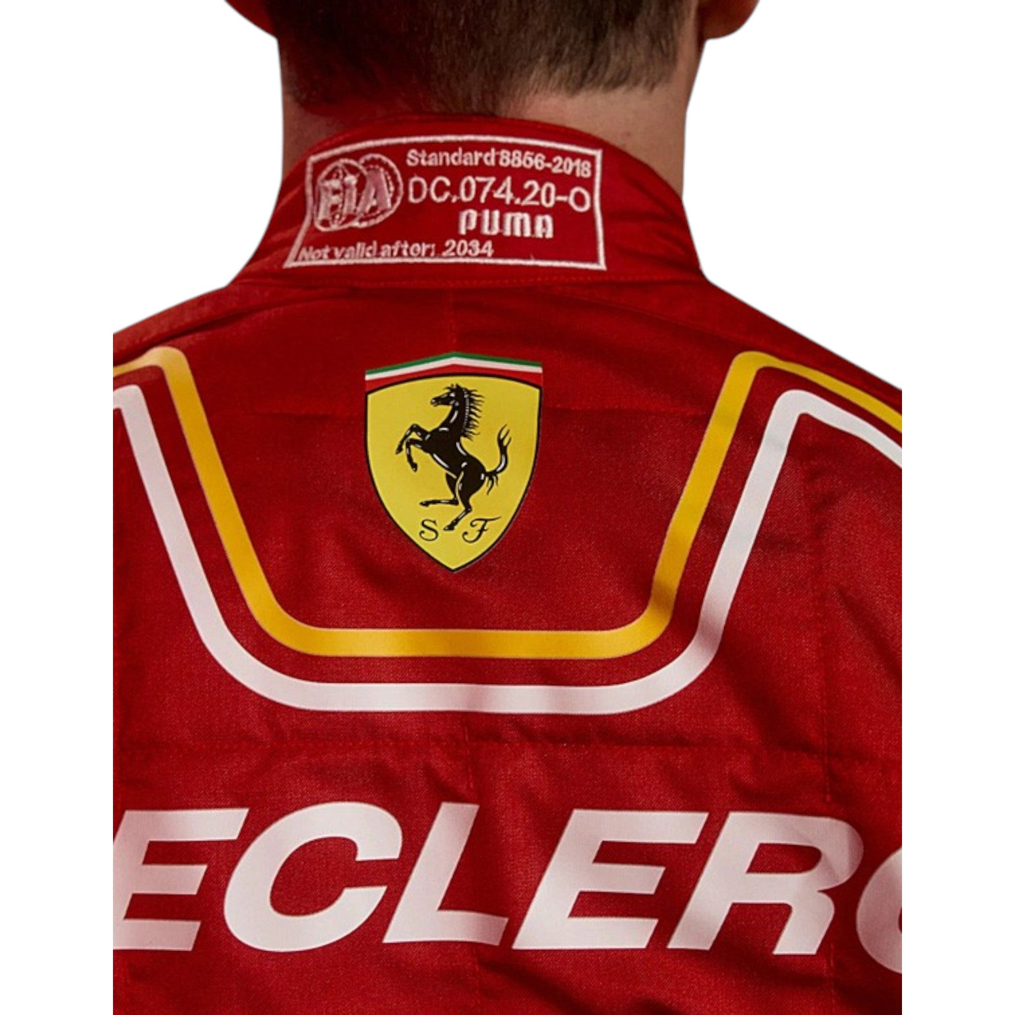 Charles Leclerc 2024 Ferrari F1 Race Suit detail view 3 - Grand Flex Racewear