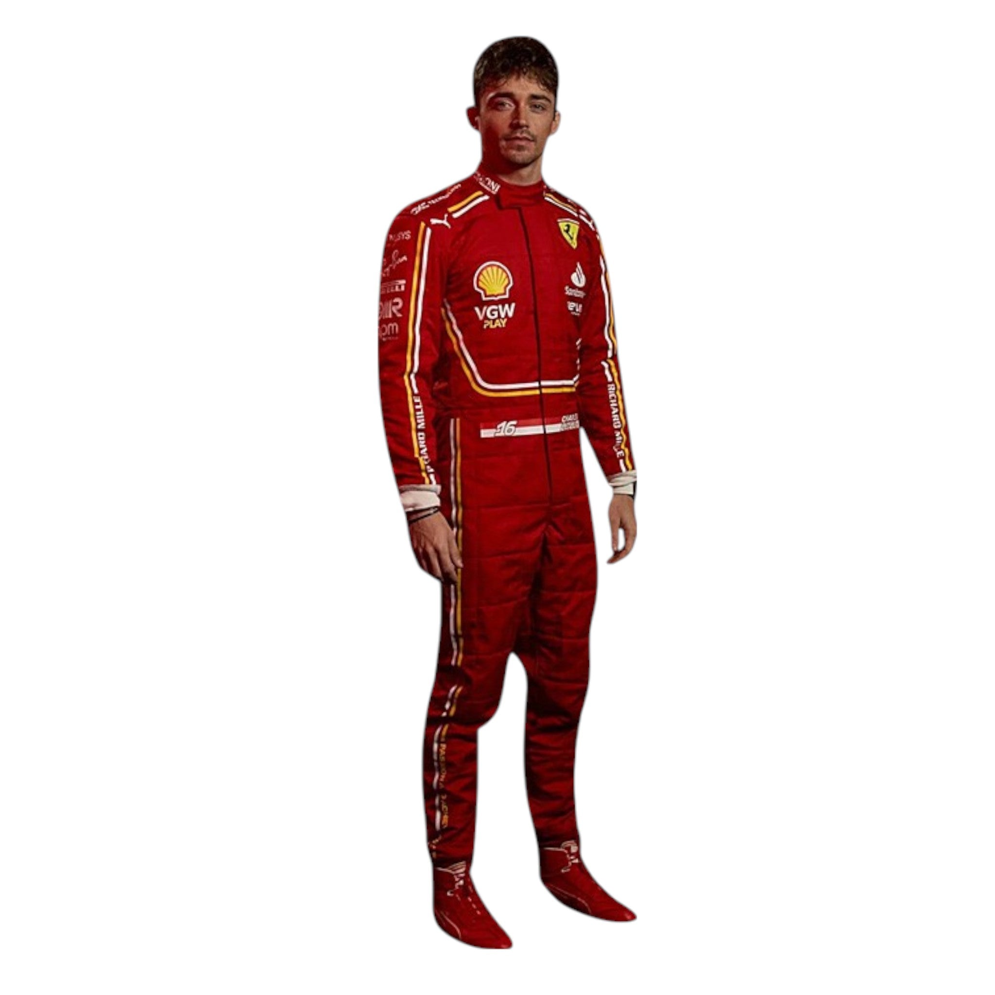 Charles Leclerc 2024 Ferrari F1 Race Suit detail view 5 - Grand Flex Racewear