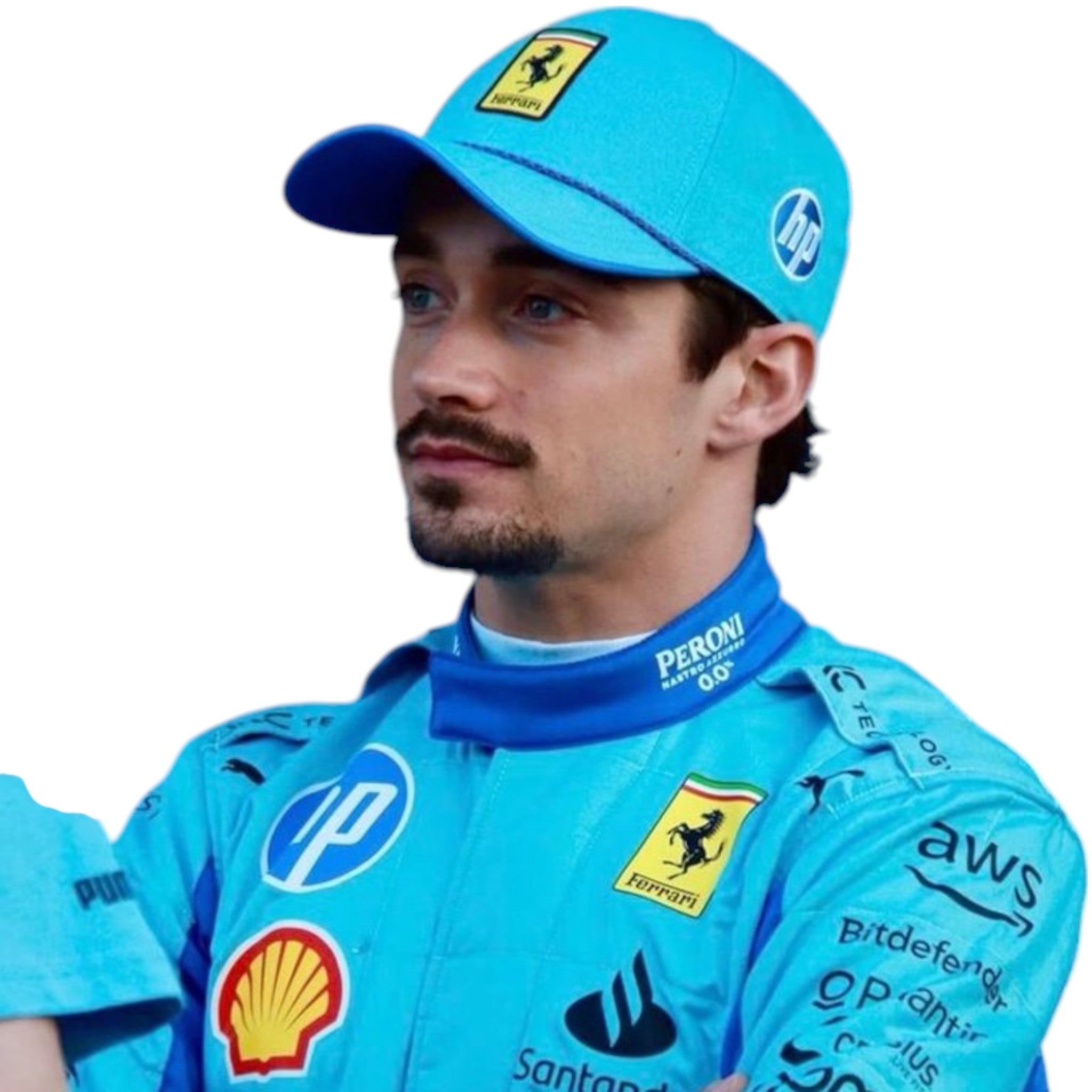 Charles Leclerc 2024 Ferrari Miami GP F1 Race Suit detail view 5 - Grand Flex Racewear