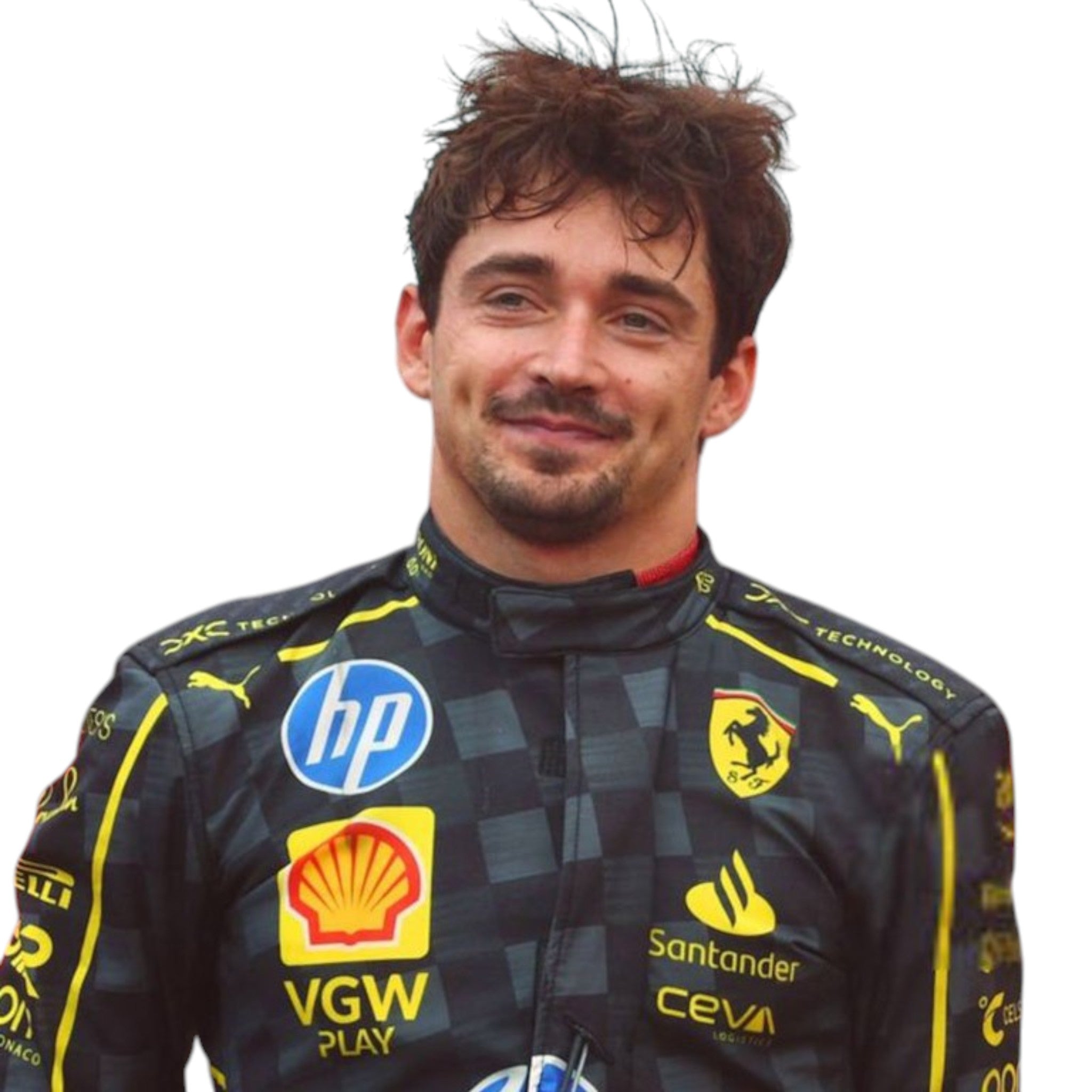 Charles Leclerc 2024 Ferrari Monza GP F1 Race Suit product view - Grand Flex Racewear