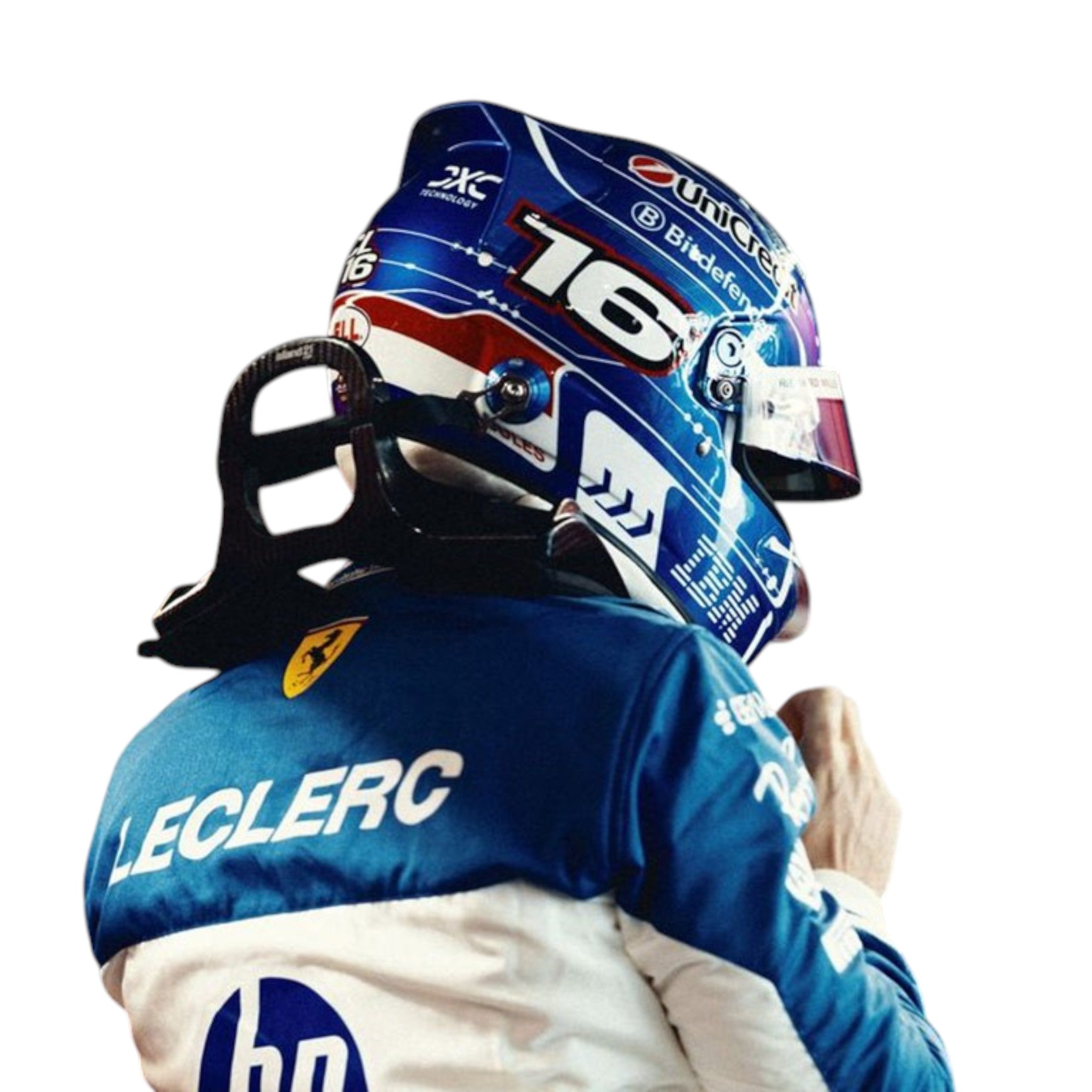 Charles Leclerc 2025 Ferrari Miami GP F1 Race Suit detail view 3 - Grand Flex Racewear