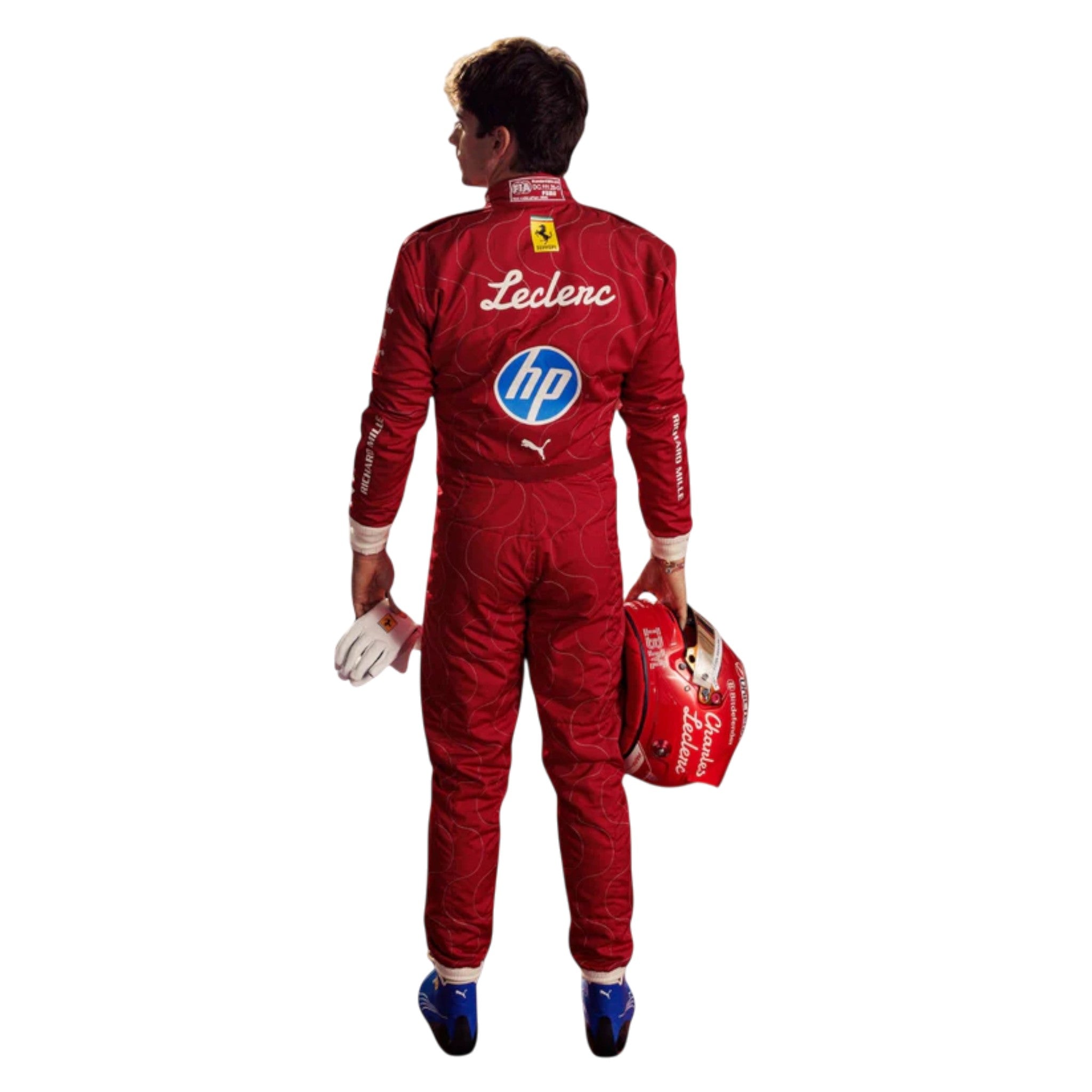 Charles Leclerc 2025 Ferrari Monza GP F1 Race Suit detail view 2 - Grand Flex Racewear