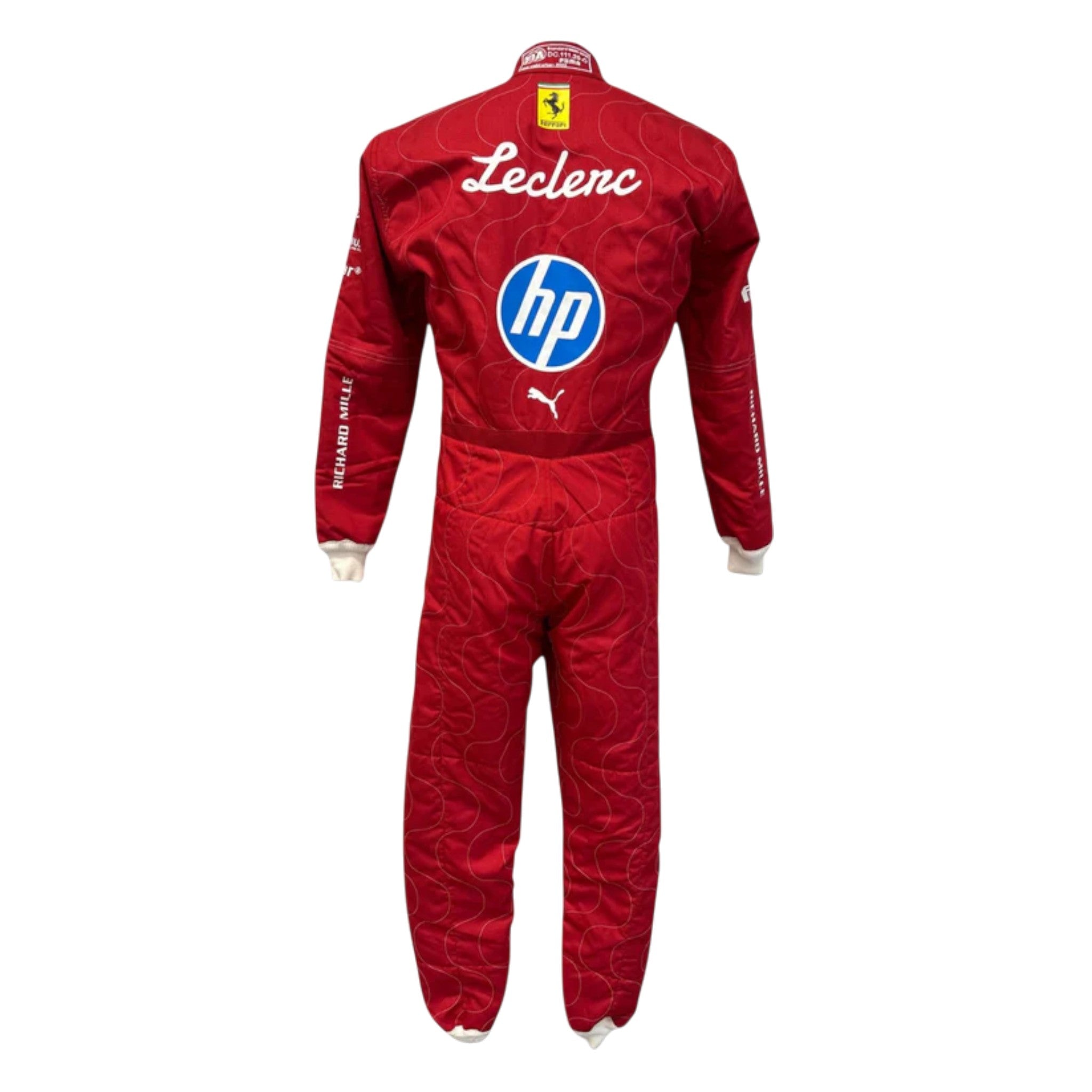 Charles Leclerc 2025 Ferrari Monza GP F1 Race Suit detail view 4 - Grand Flex Racewear