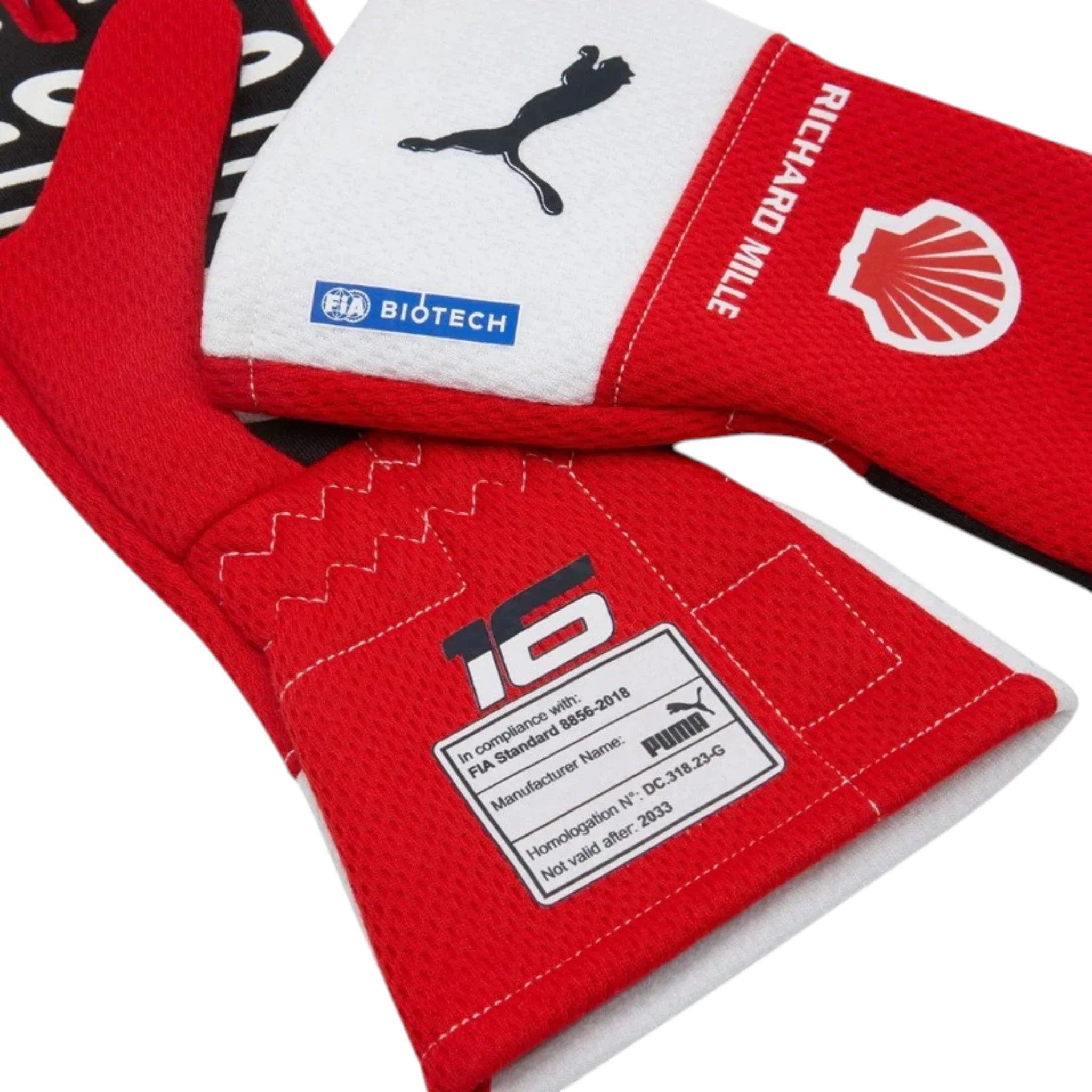 Charles Leclerc Ferrari F1 Racing Gloves detail view 2 - Grand Flex Racewear