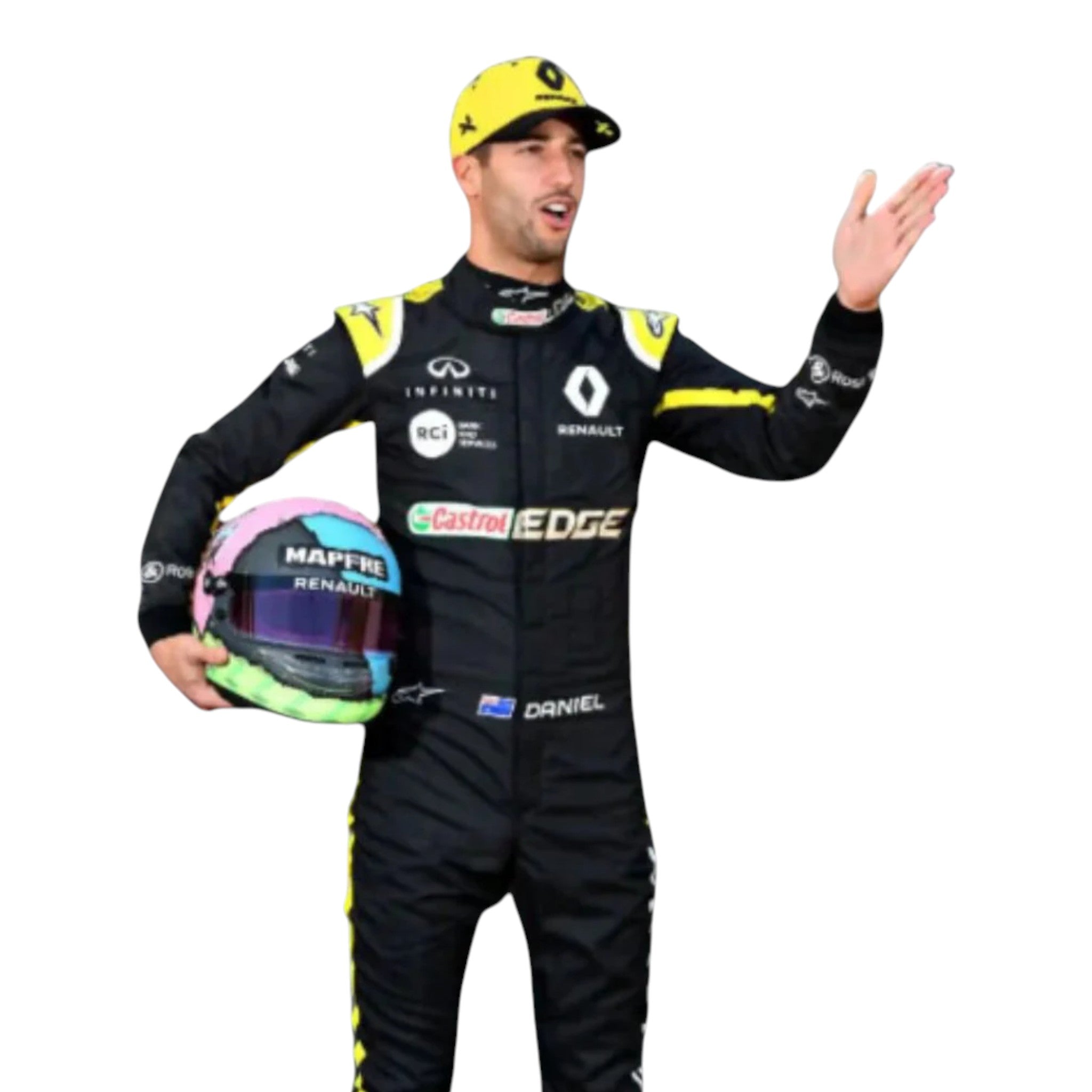 Daniel Ricciardo 2019 Renault F1 Race Suit detail view 2 - Grand Flex Racewear