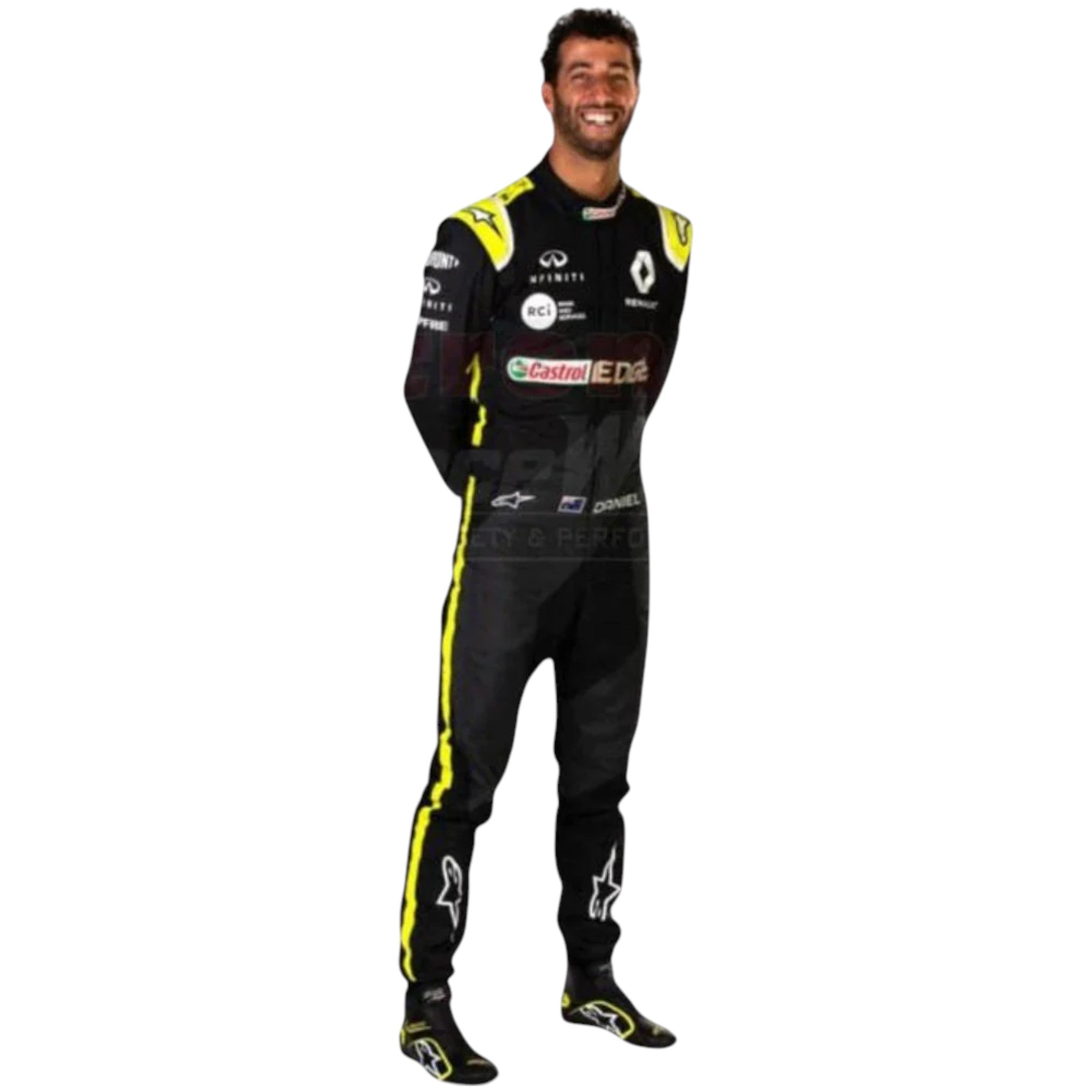 Daniel Ricciardo 2020 Renault F1 Race Suit product view - Grand Flex Racewear