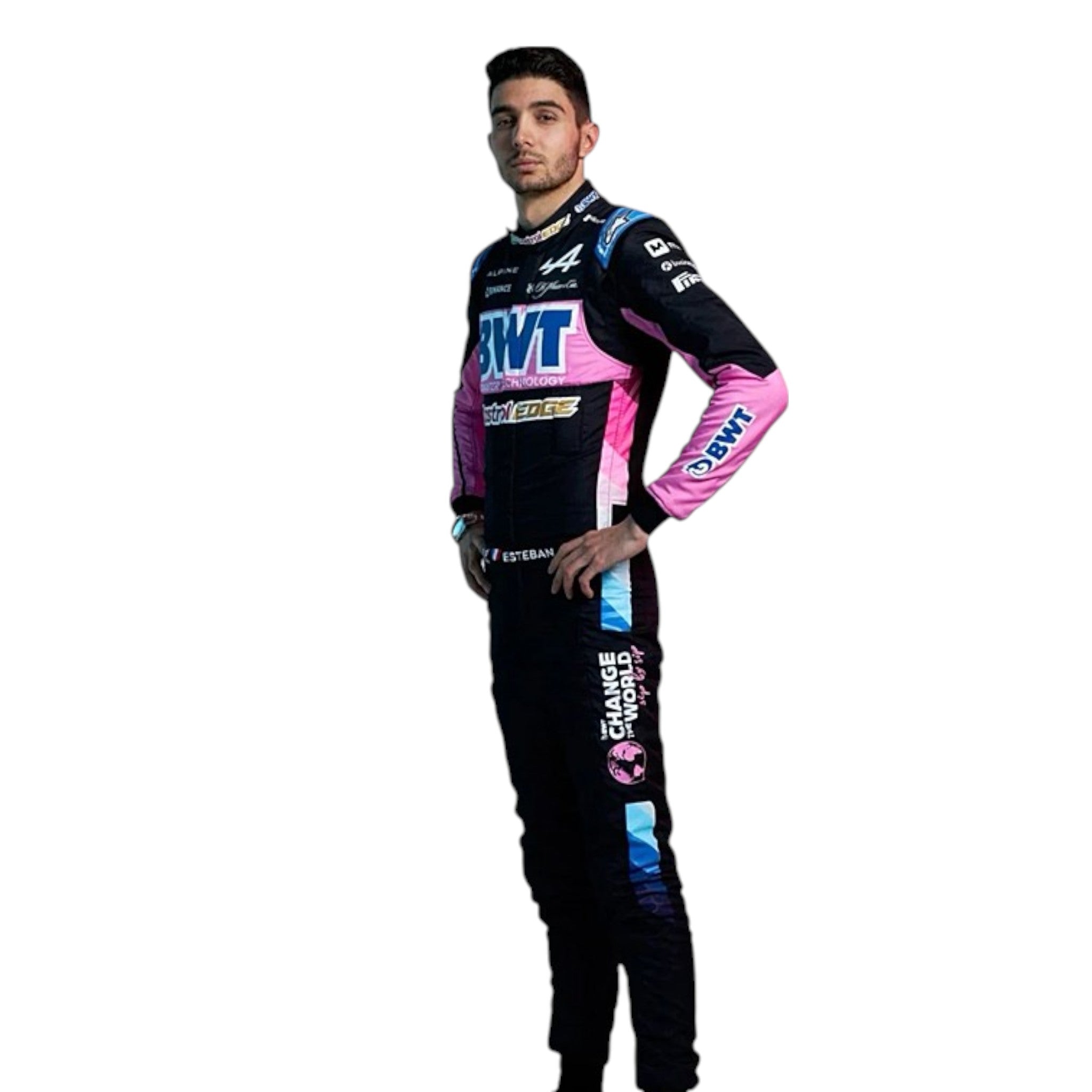 Esteban Ocon 2024 BWT Apline F1 Race Suit detail view 4 - Grand Flex Racewear