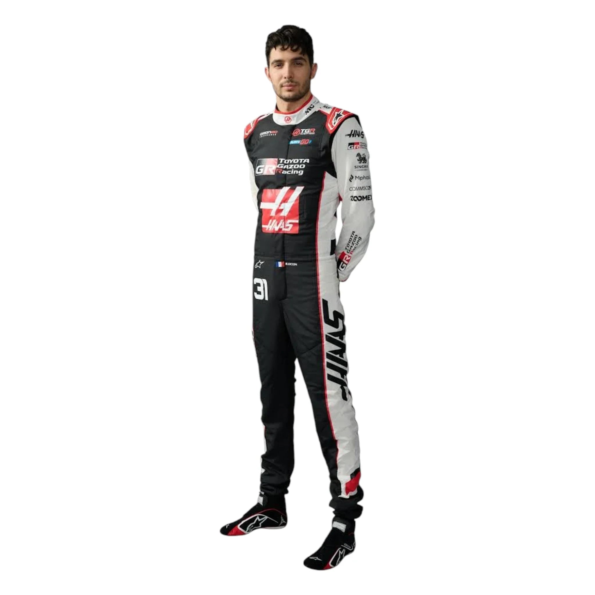 Esteban Ocon 2026 Haas F1 Race Suit product view - Grand Flex Racewear