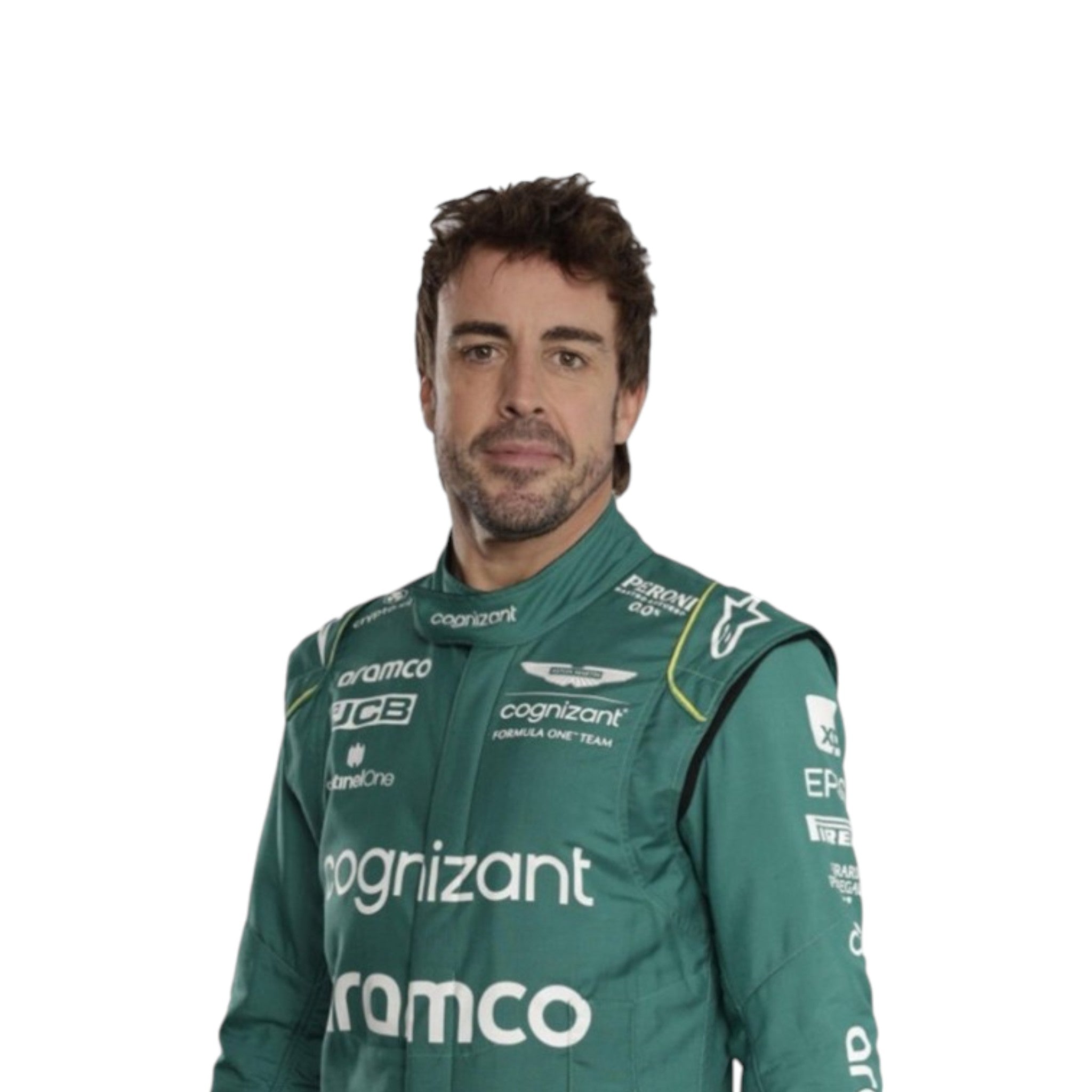 Fernando Alonso 2023 Aston Martin F1 Race Suit product view - Grand Flex Racewear