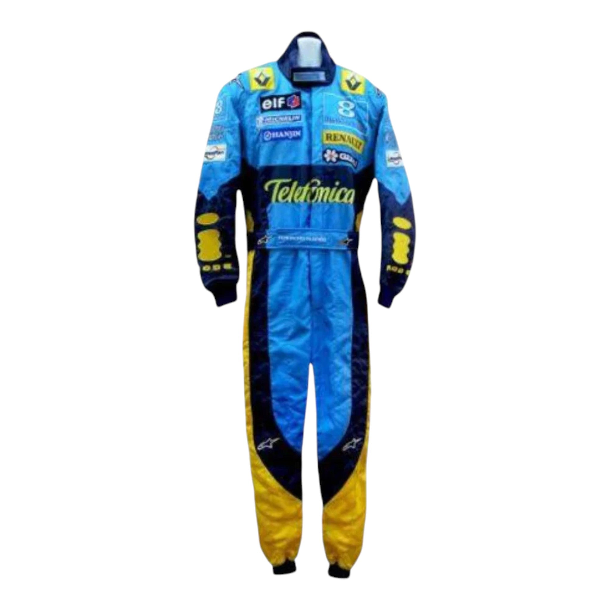 Fernando Alonso 2004 Renault F1 Race Suit product view - Grand Flex Racewear
