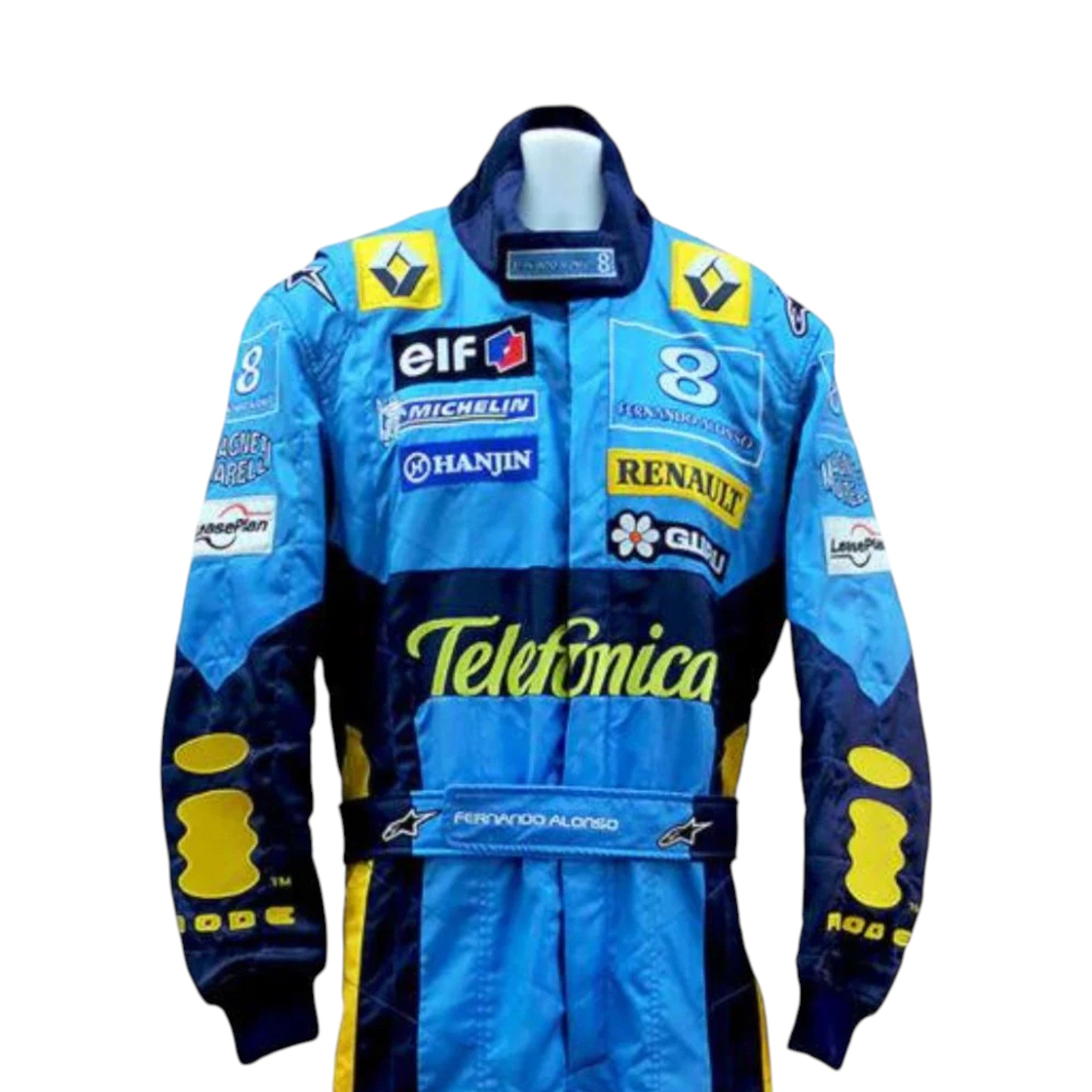 Fernando Alonso 2004 Renault F1 Race Suit detail view 2 - Grand Flex Racewear