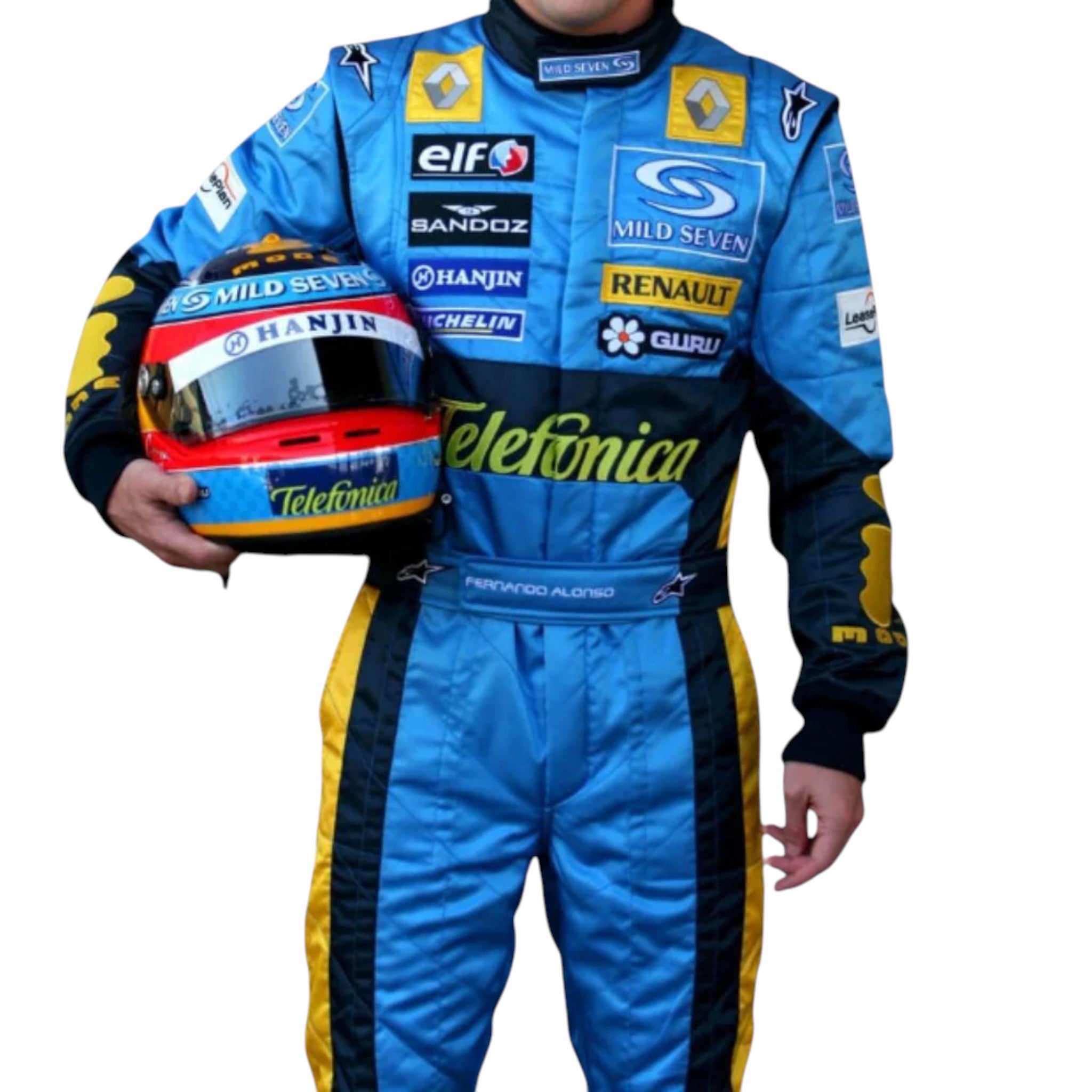 Fernando Alonso 2005 Renault F1 Race Suit product view - Grand Flex Racewear