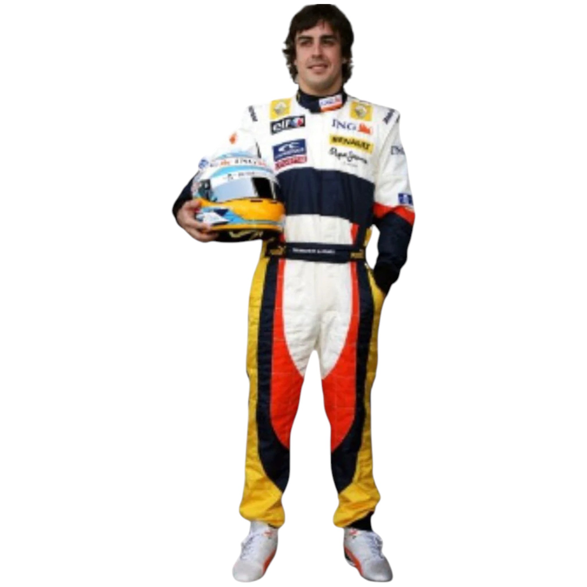 Fernando Alonso 2008 Renault F1 Race Suit product view - Grand Flex Racewear