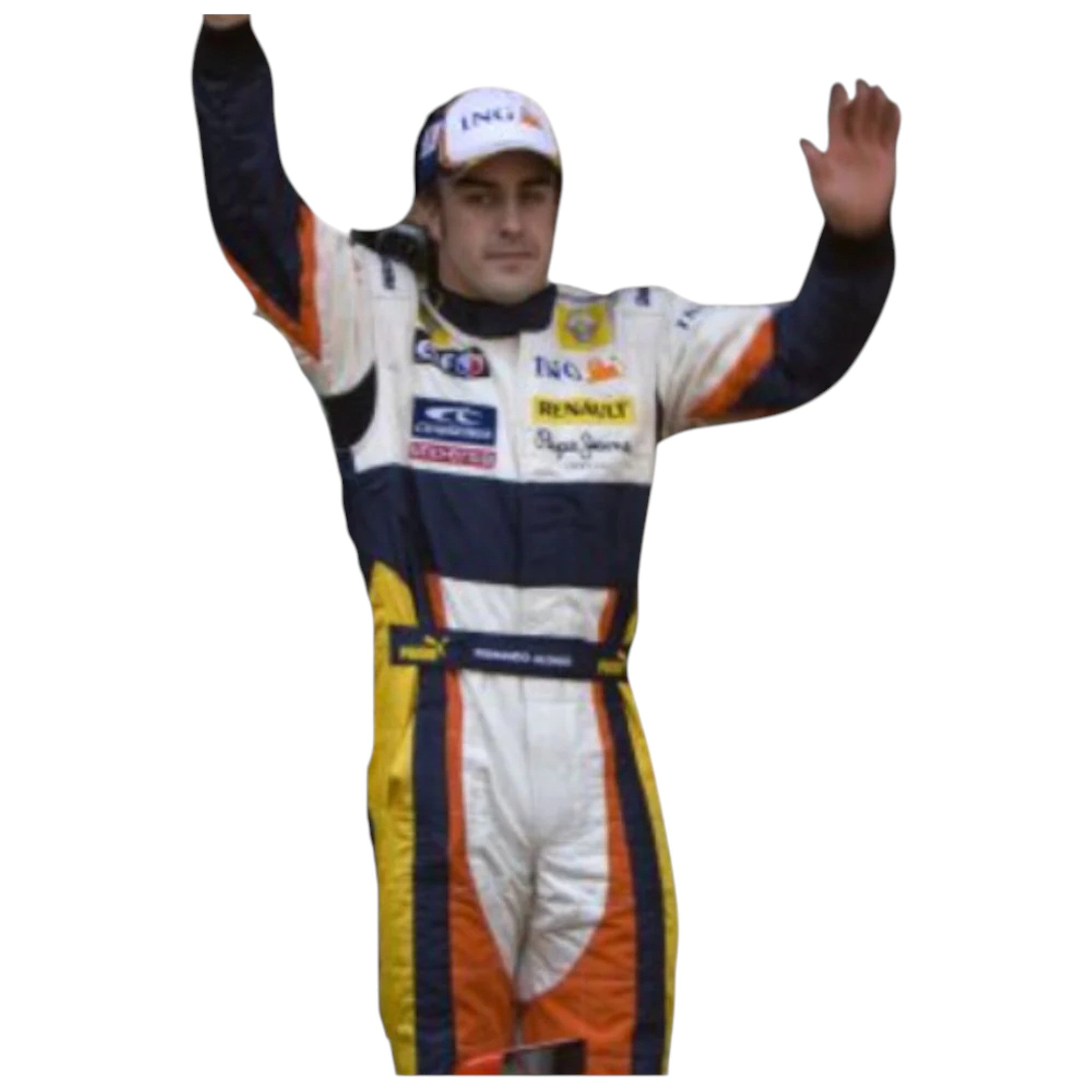 Fernando Alonso 2008 Renault F1 Race Suit detail view 2 - Grand Flex Racewear