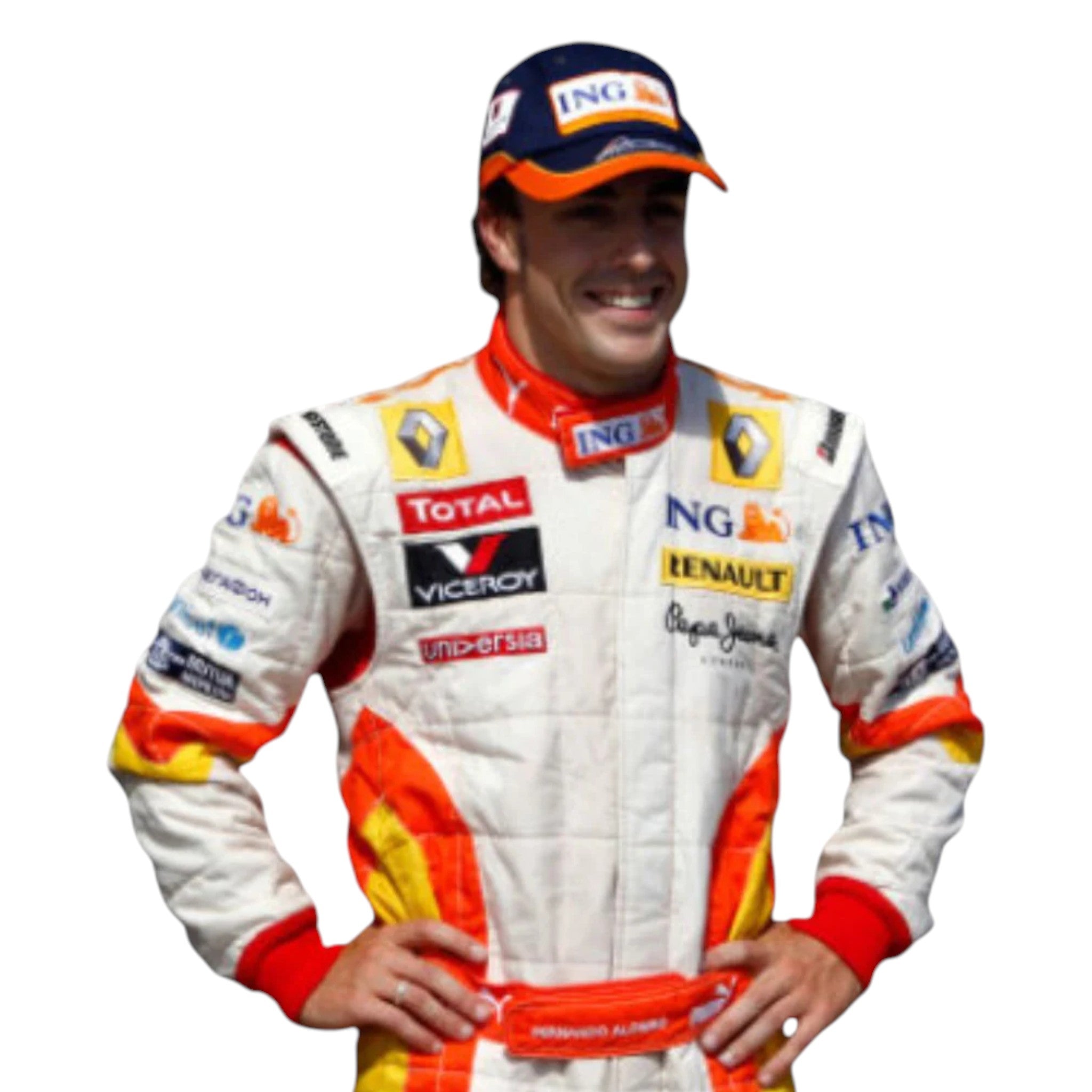Fernando Alonso 2009 Renault F1 Race Suit product view - Grand Flex Racewear