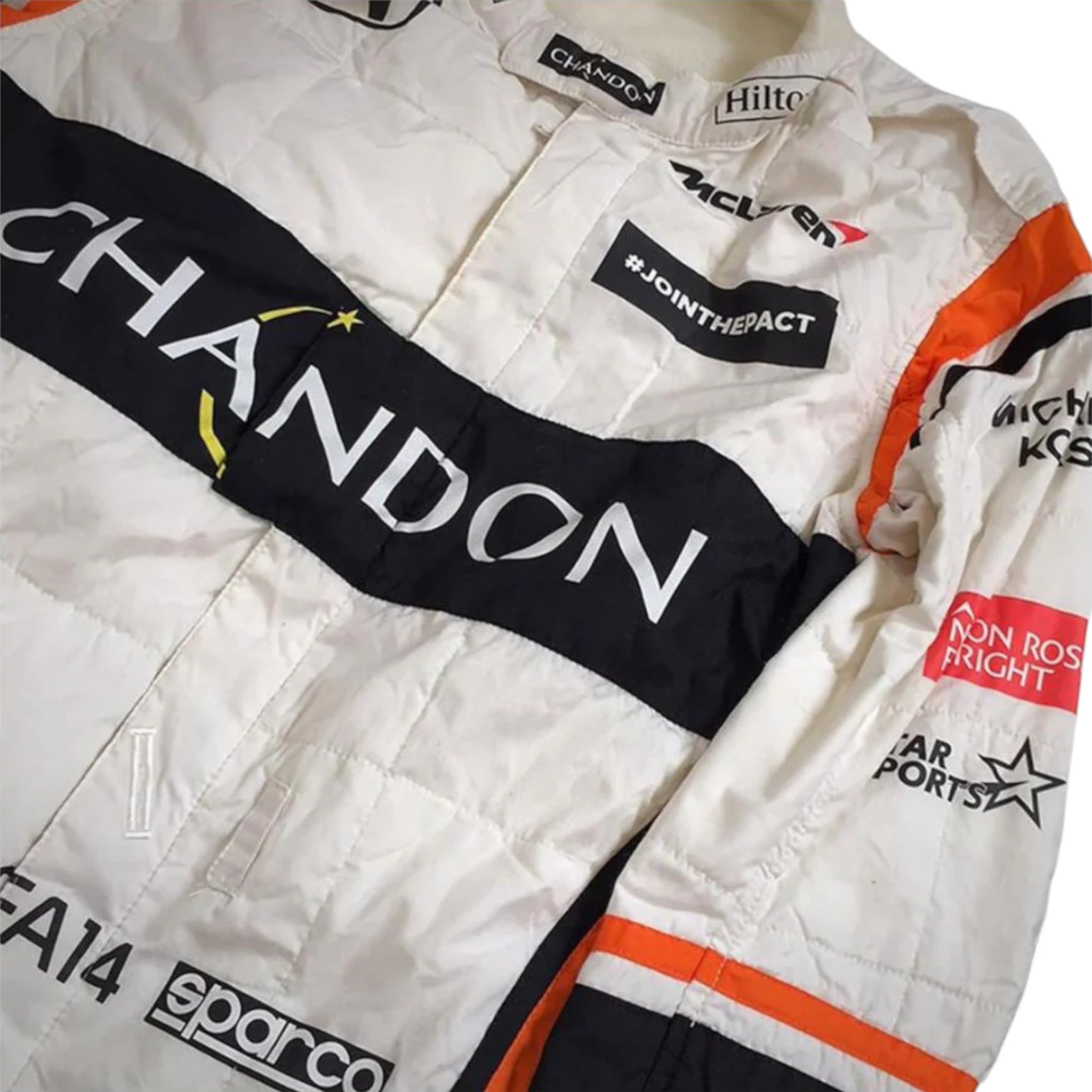 Fernando Alonso 2017 Mclaren F1 Race Suit detail view 2 - Grand Flex Racewear