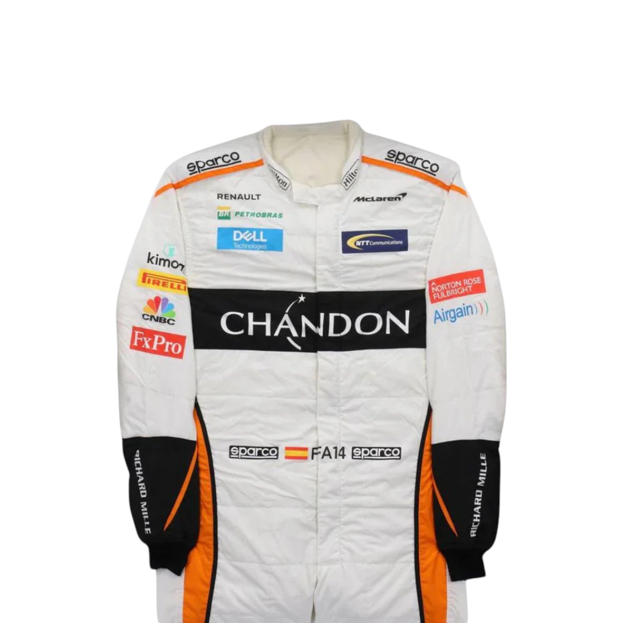 Fernando Alonso 2018 Mclaren F1 Race Suit product view - Grand Flex Racewear