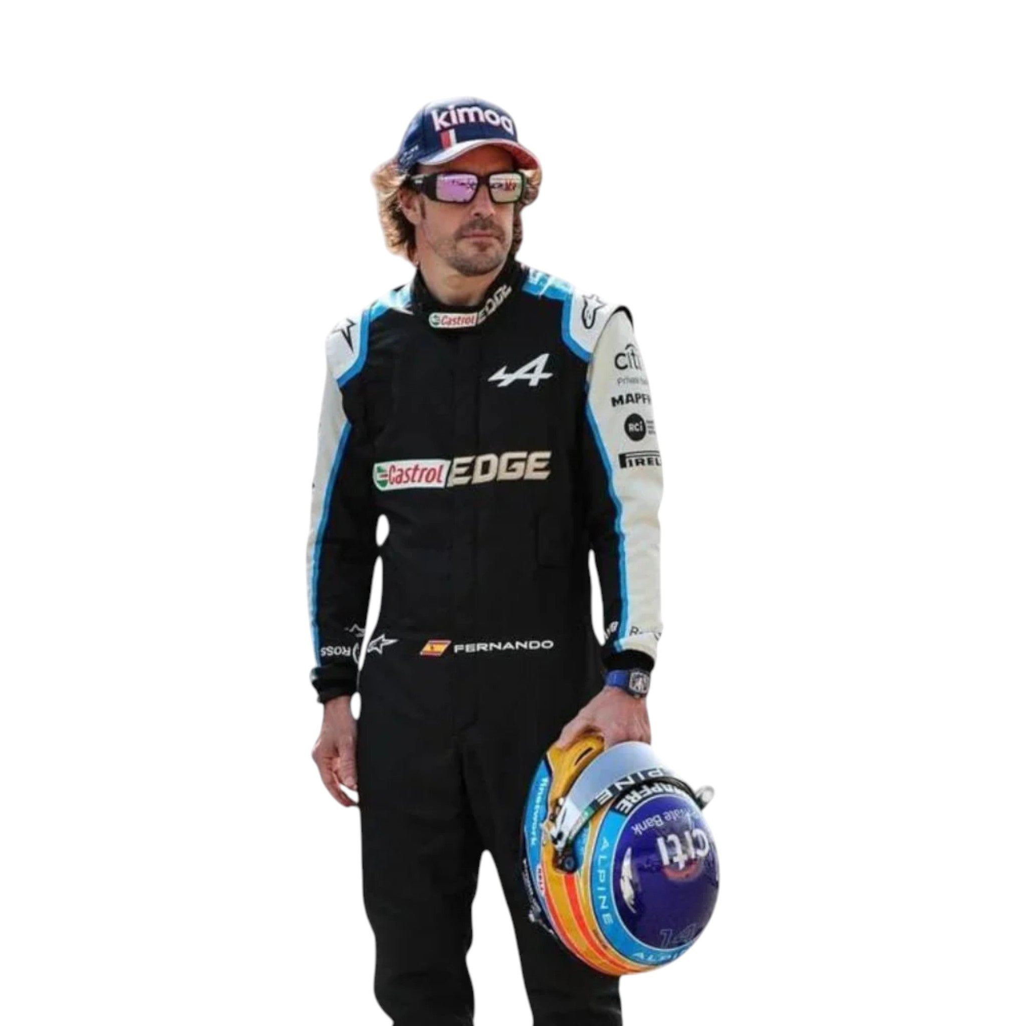 Fernando Alonso 2021 Alpine F1 Race Suit detail view 3 - Grand Flex Racewear