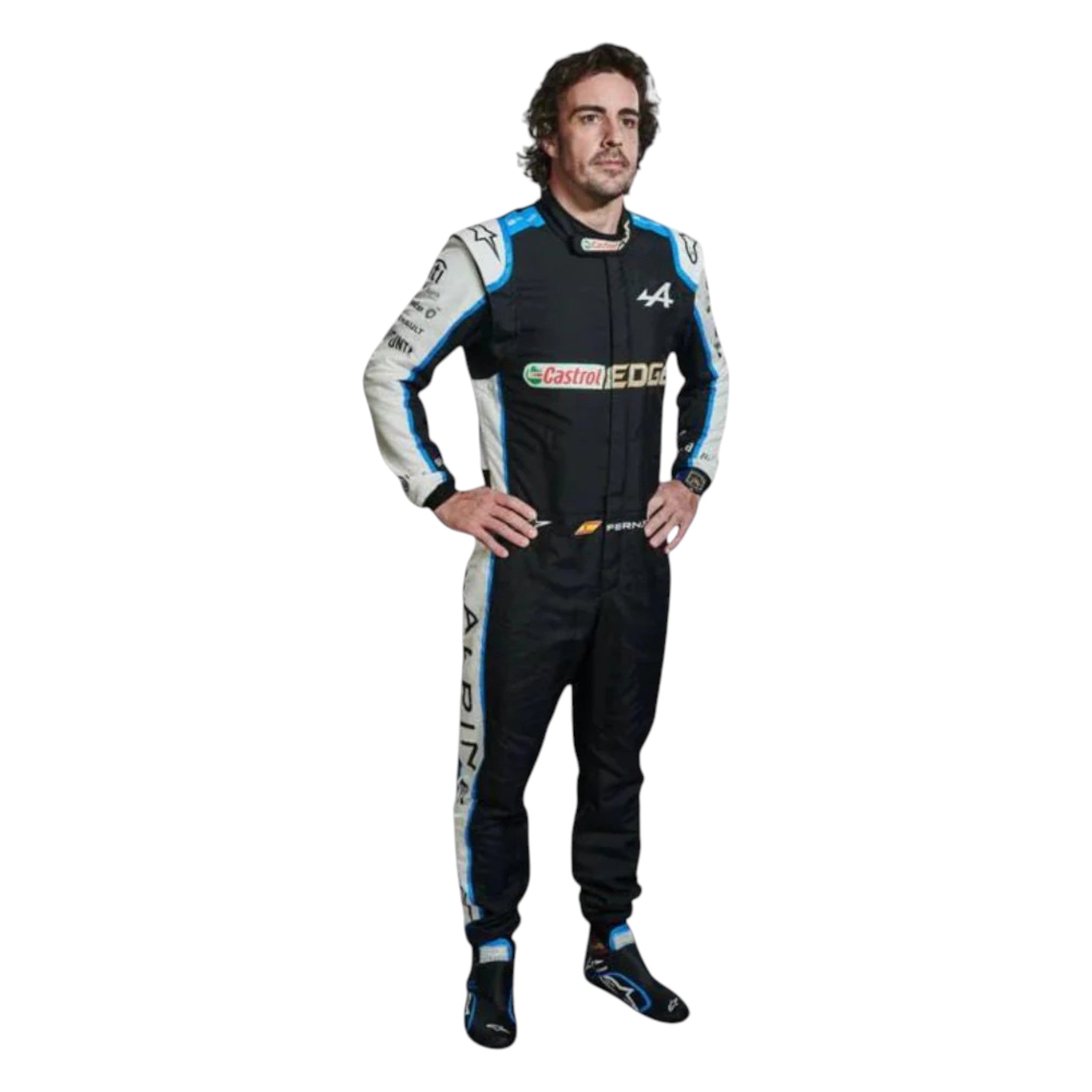 Fernando Alonso 2021 Alpine F1 Race Suit detail view 4 - Grand Flex Racewear