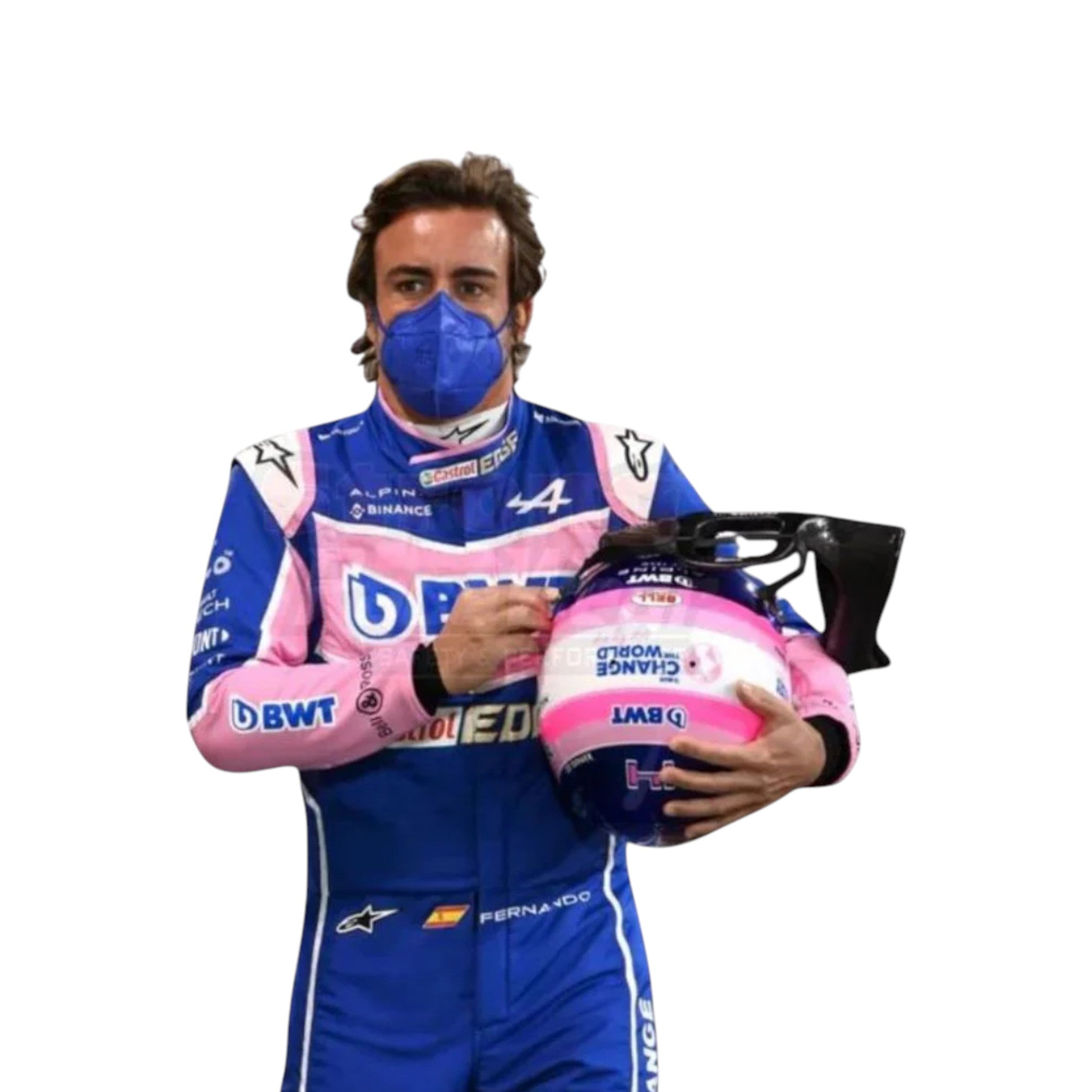 Fernando Alonso 2022 BWT Alpine F1 Race Suit detail view 3 - Grand Flex Racewear