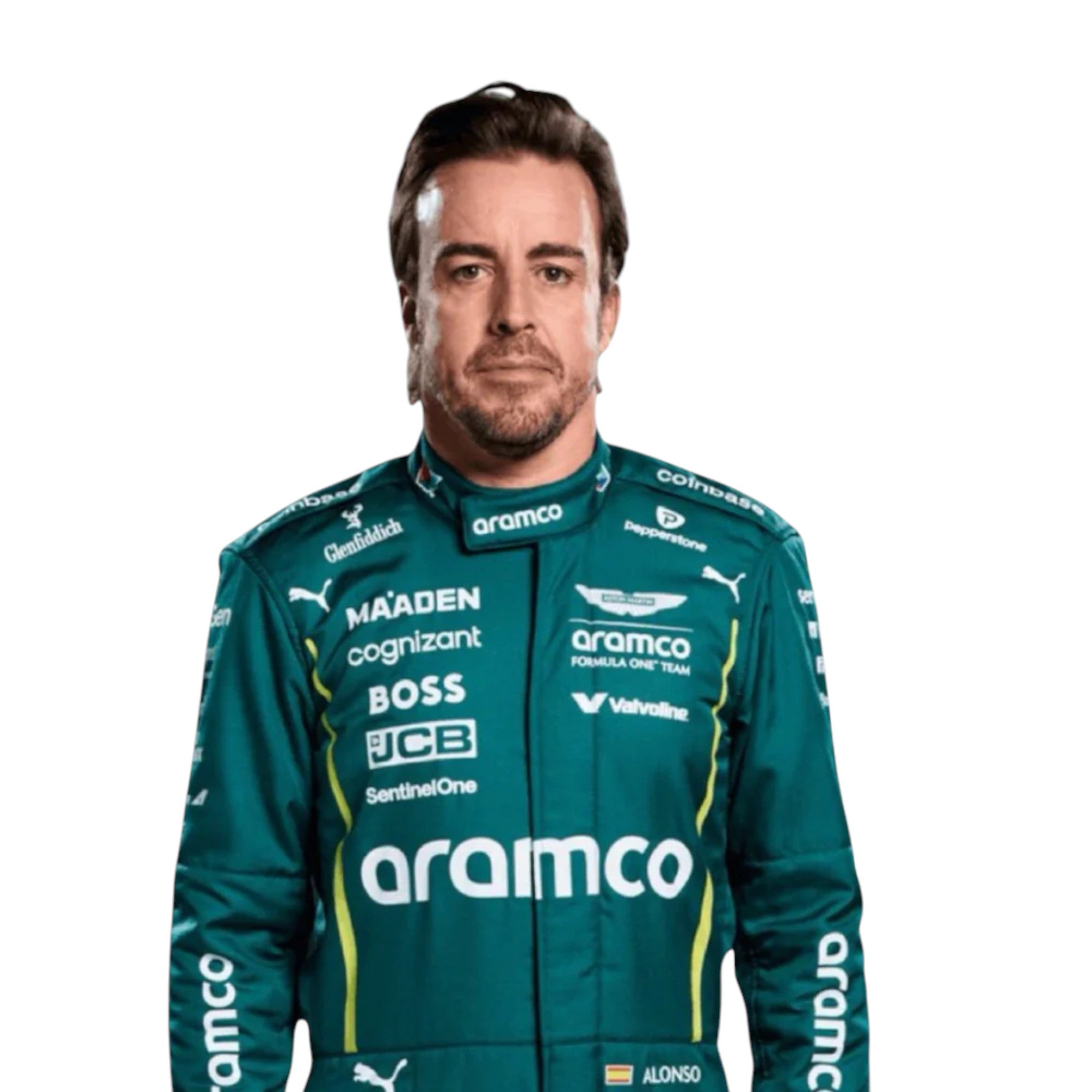 Fernando Alonso 2025 Aston Martin F1 Race Suit detail view 3 - Grand Flex Racewear