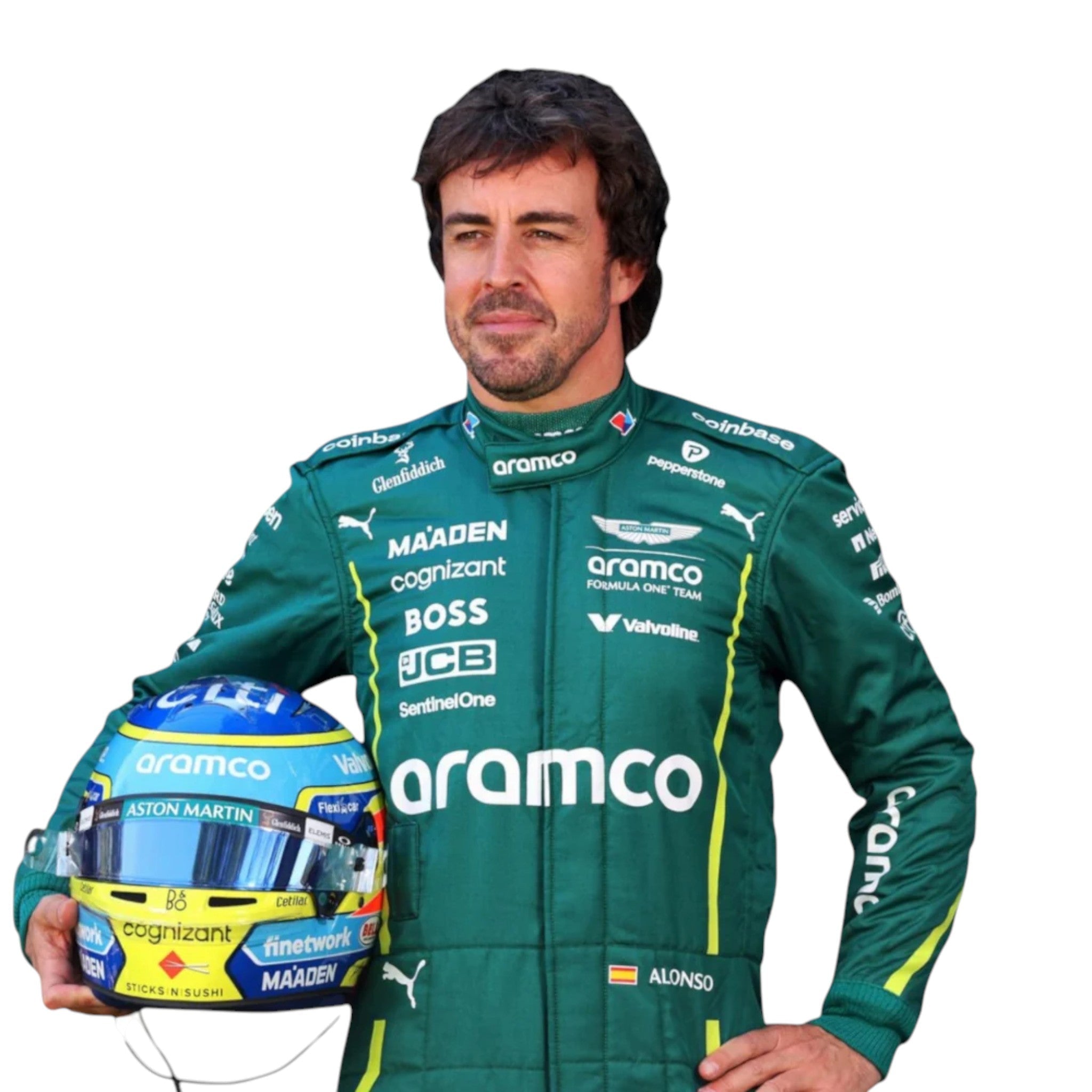 Fernando Alonso 2025 Aston Martin F1 Race Suit detail view 4 - Grand Flex Racewear
