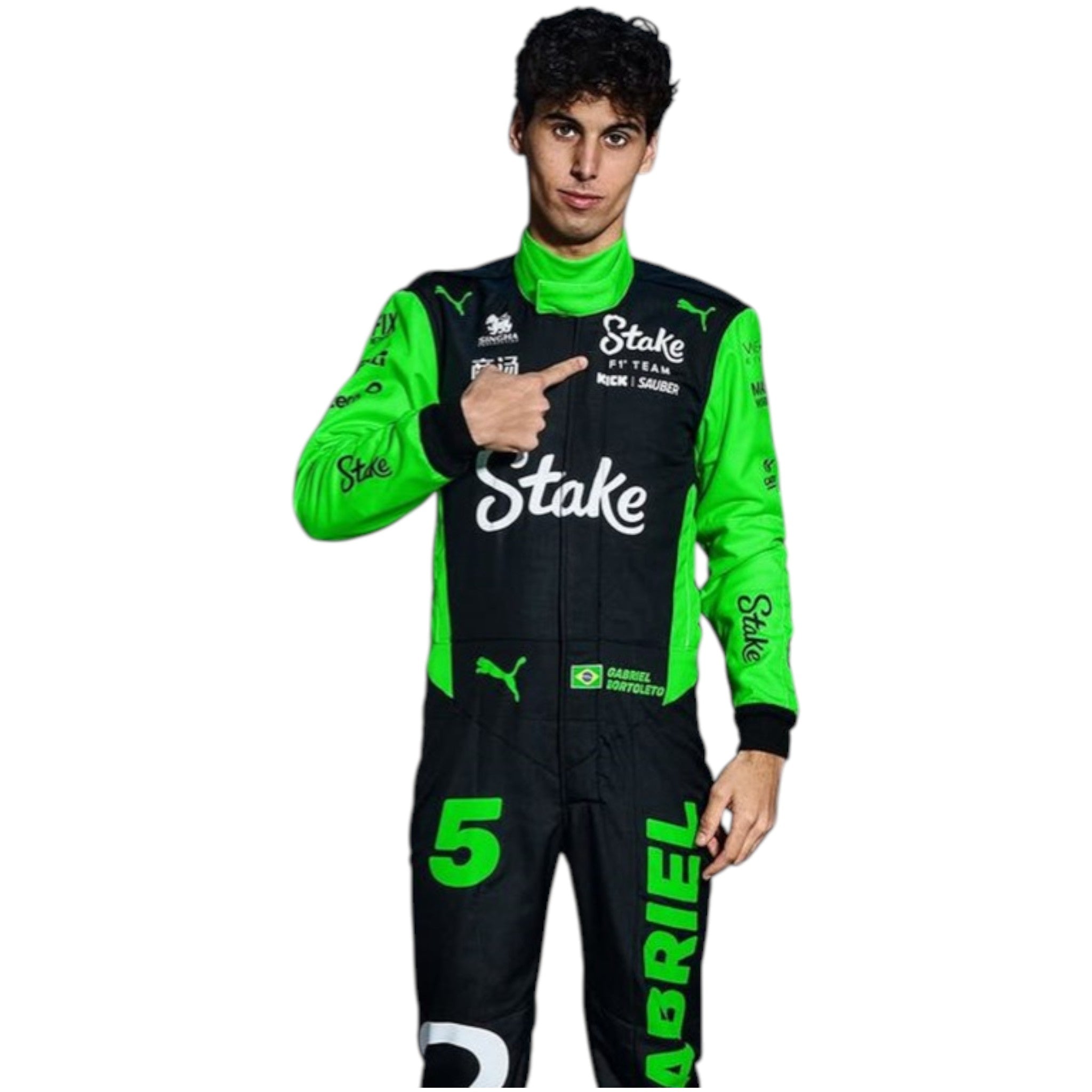 Gabriel Bortoleto 2025 Kick Sauber F1 Race Suit product view - Grand Flex Racewear