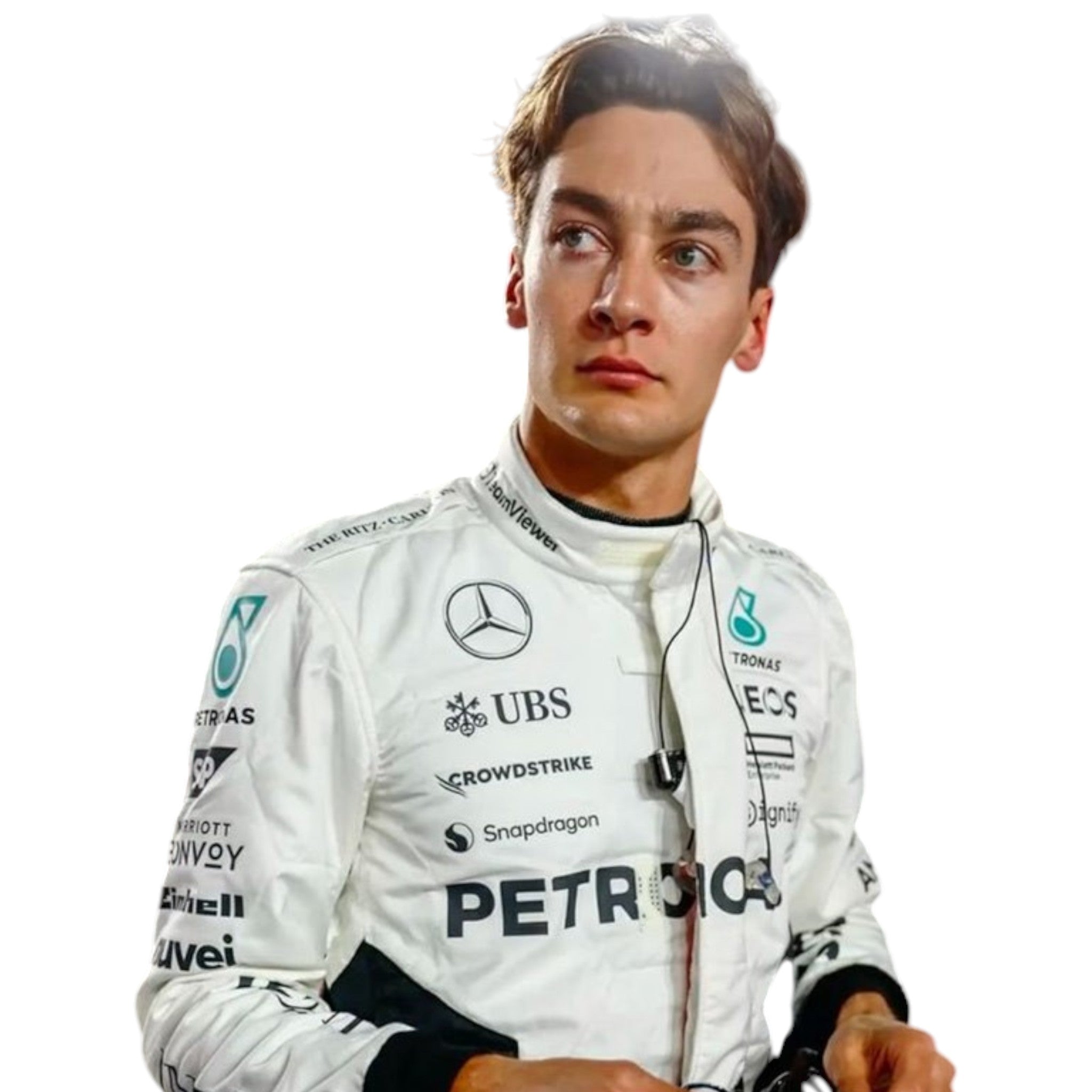 George Russel 2024 Mercedes-AMG Petronas Qatar GP F1 Race Suit detail view 3 - Grand Flex Racewear
